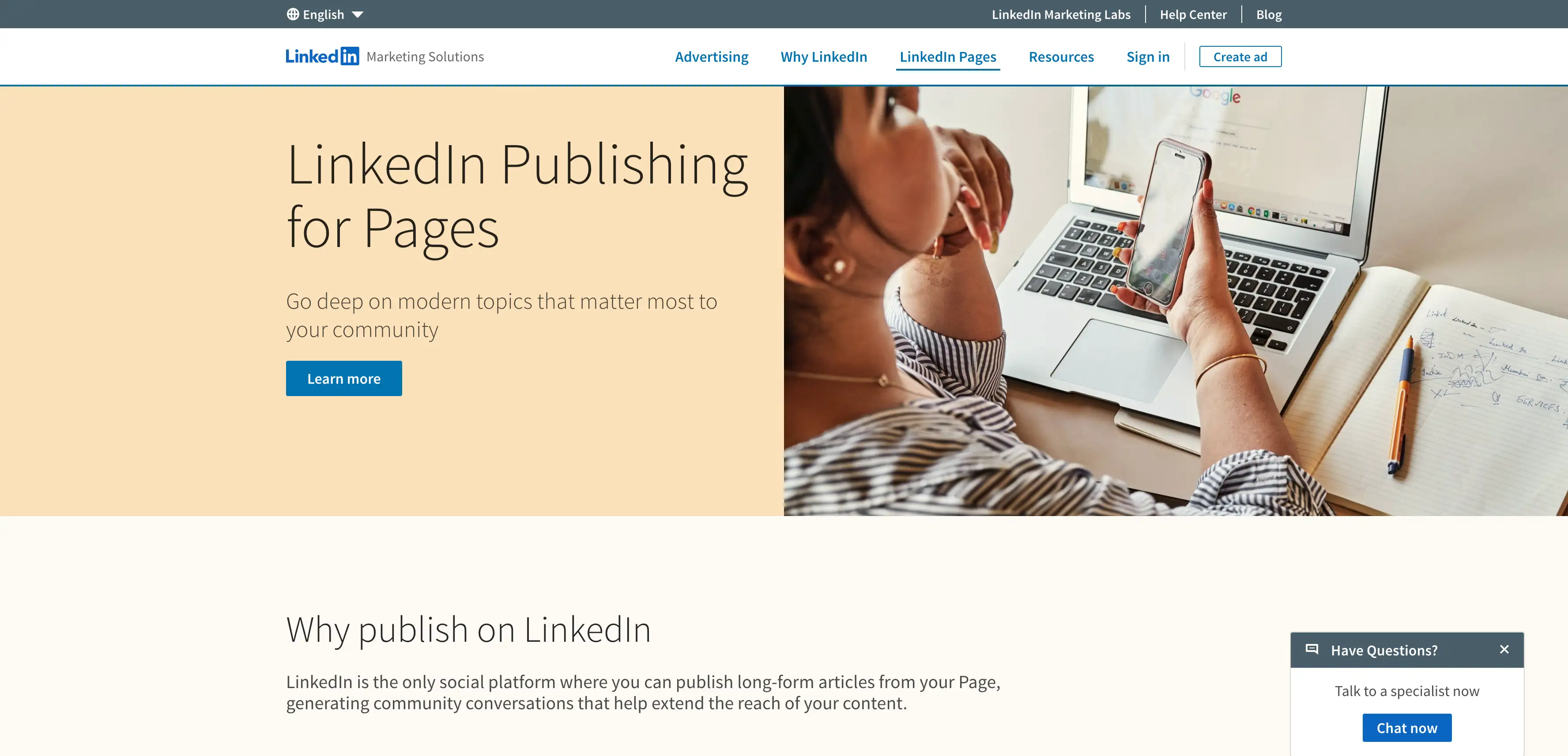 linkedln article blogging for professionals