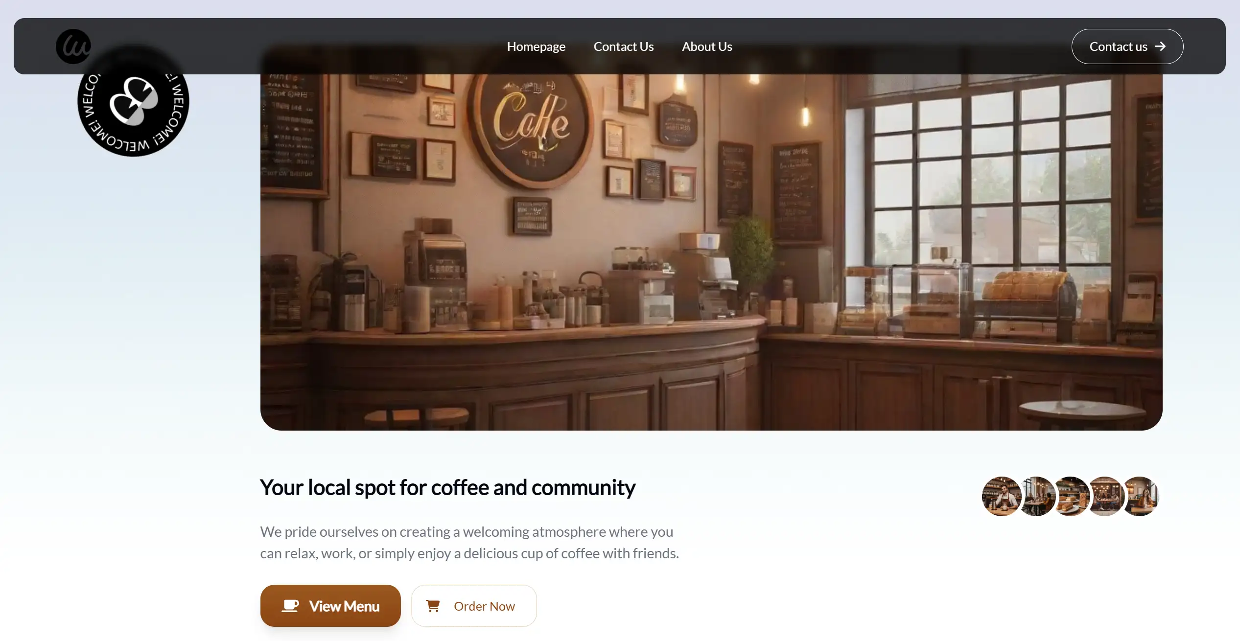 Homepage of the coffee website built on Wegic Homepage of the coffee website built on Wegic
