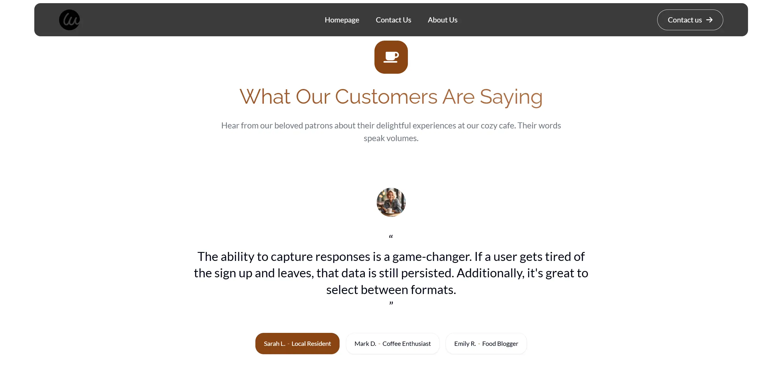Customer review page built on Wegic Customer review page built on Wegic