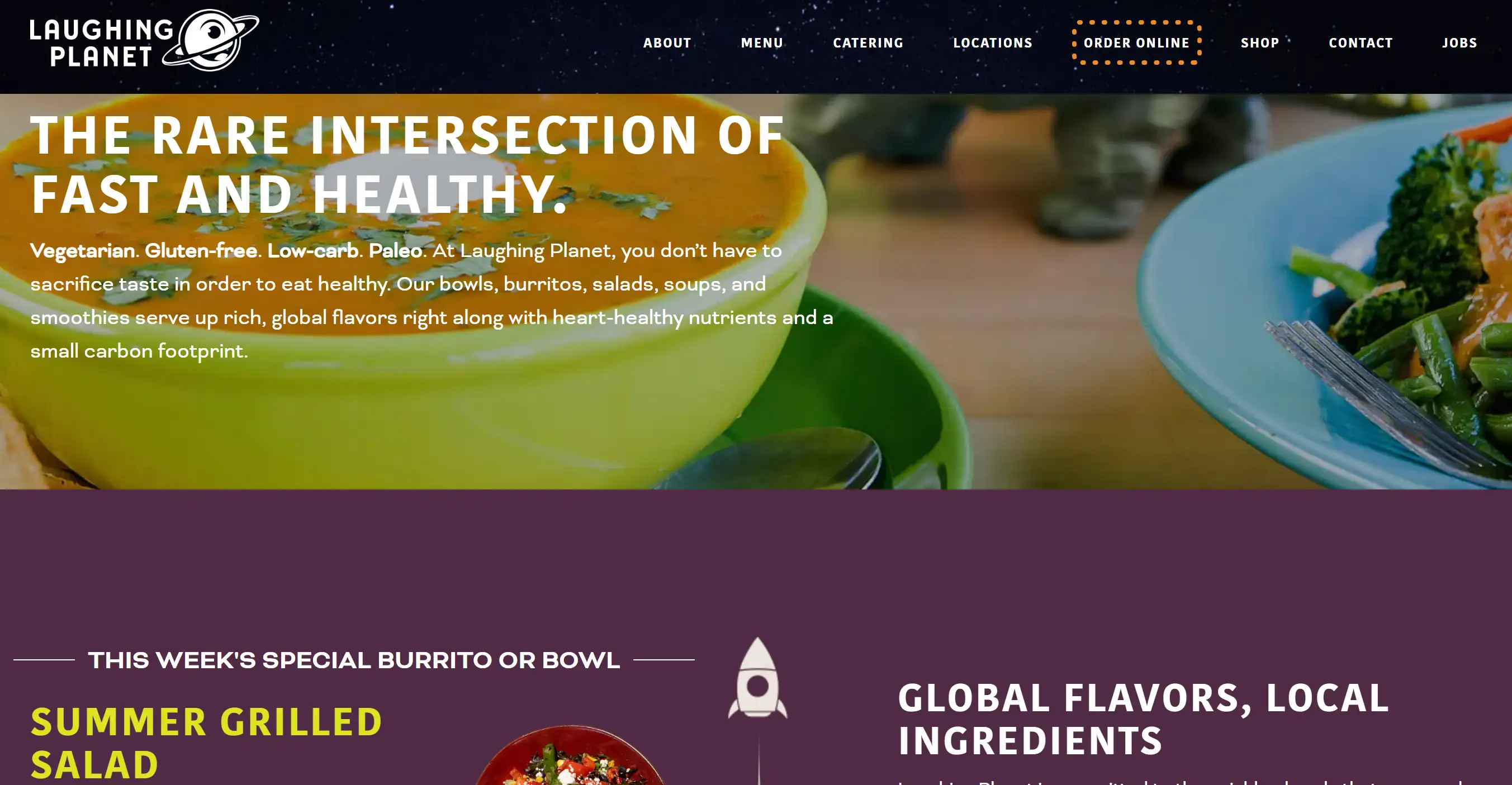 Laughing Planet Cafe's website design example Laughing Planet Cafe's website design example