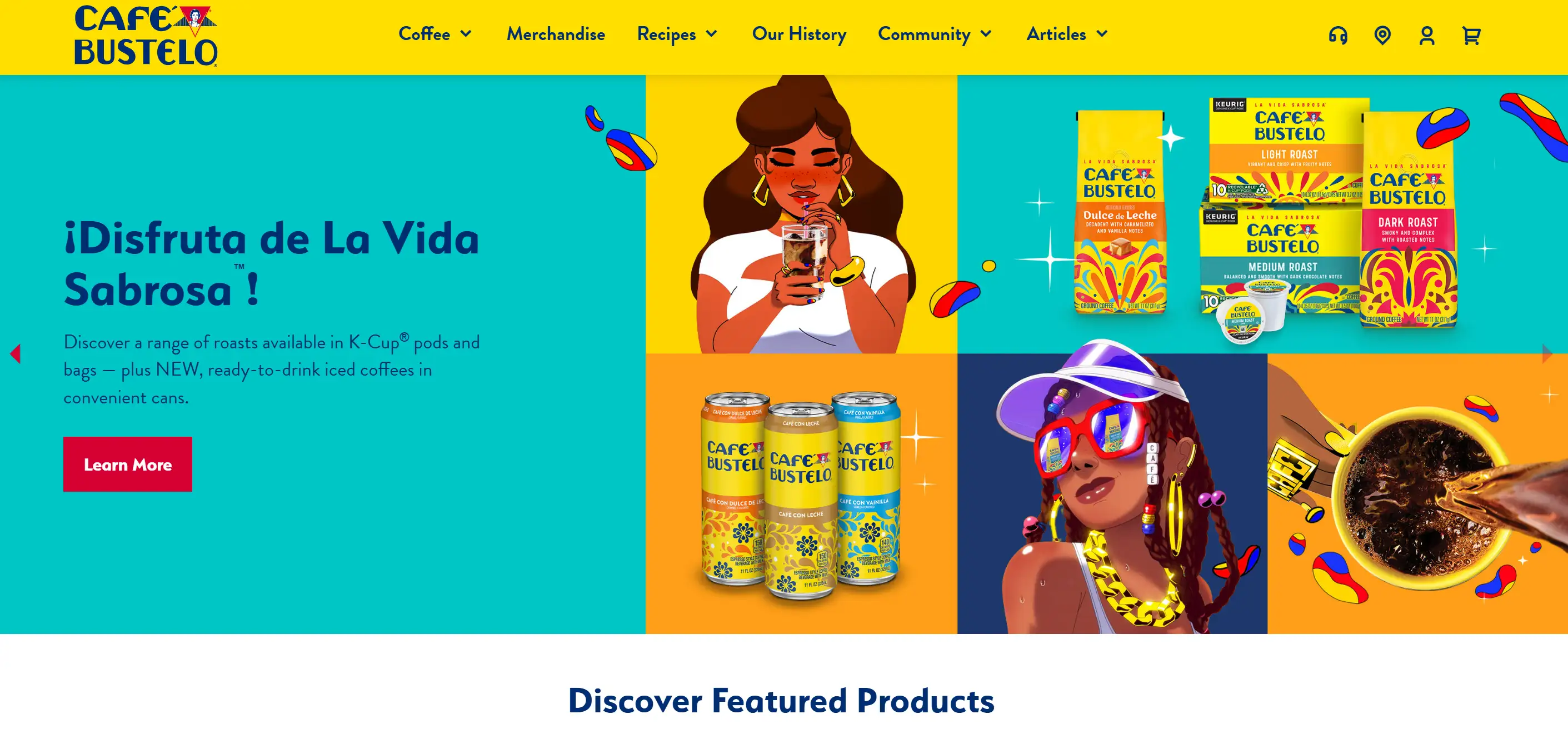Cafe Bustelo's cafe website design Cafe Bustelo's cafe website design