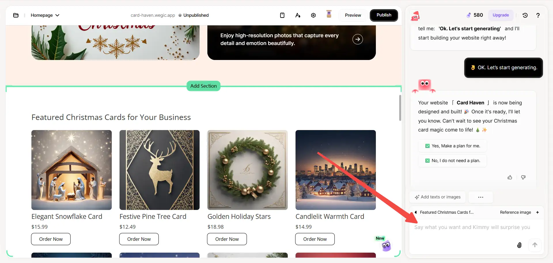 Describe to Wegic AI Describe to Wegic AI