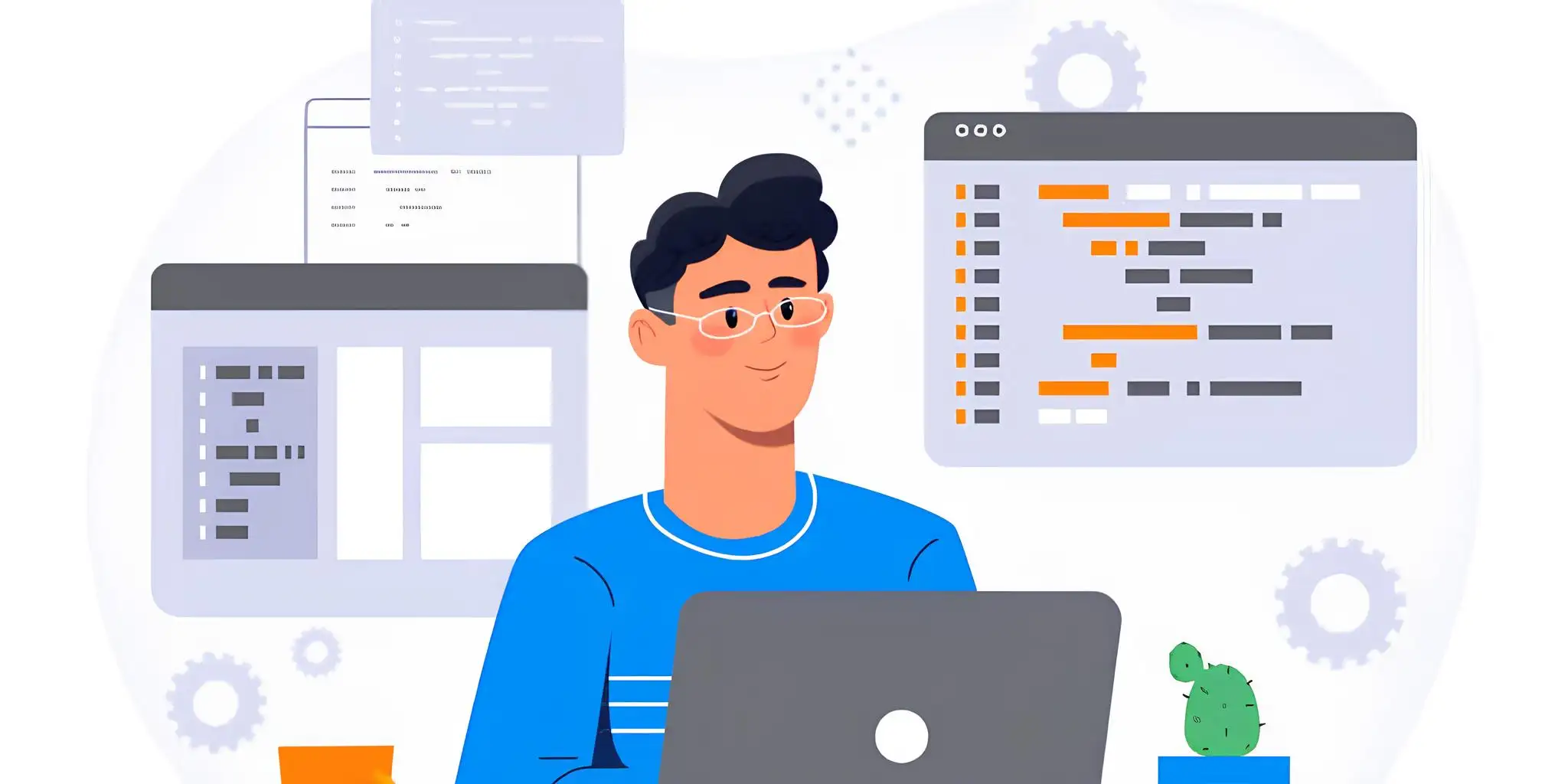a boy is learning through the website