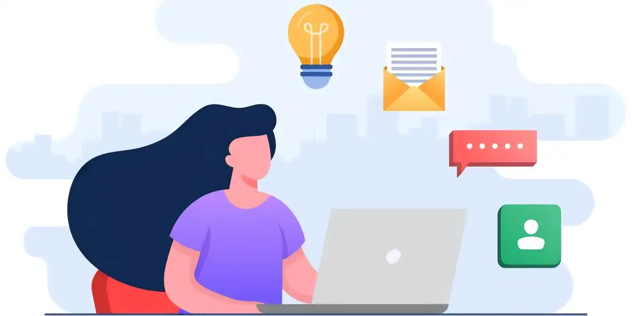 a girl working part-time at home