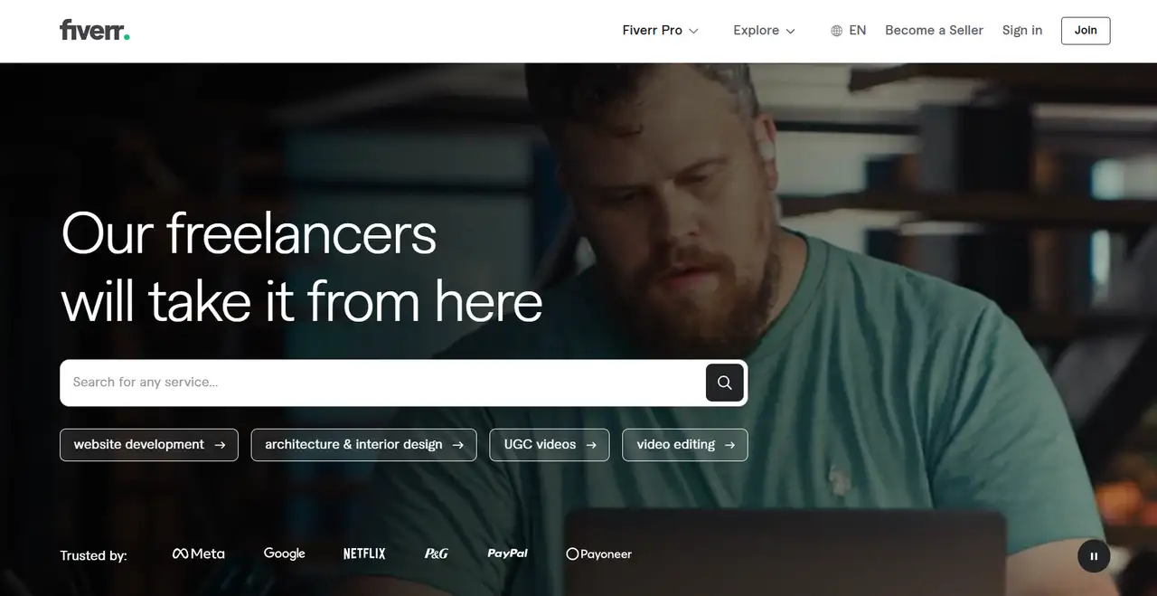 the website offers many kinds of freelance services