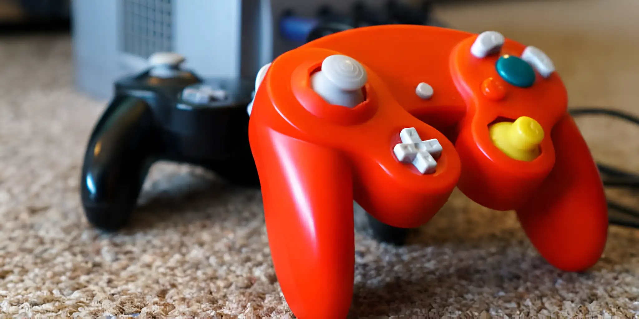 red and black gamepad