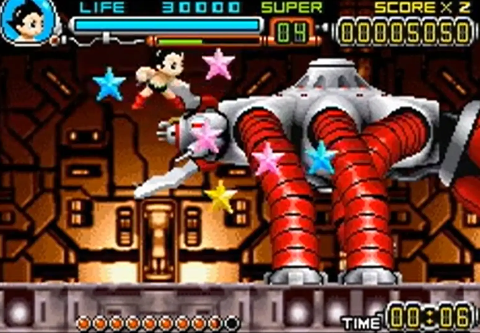Interface of the GBA game: Astro Boy: Omega Factor