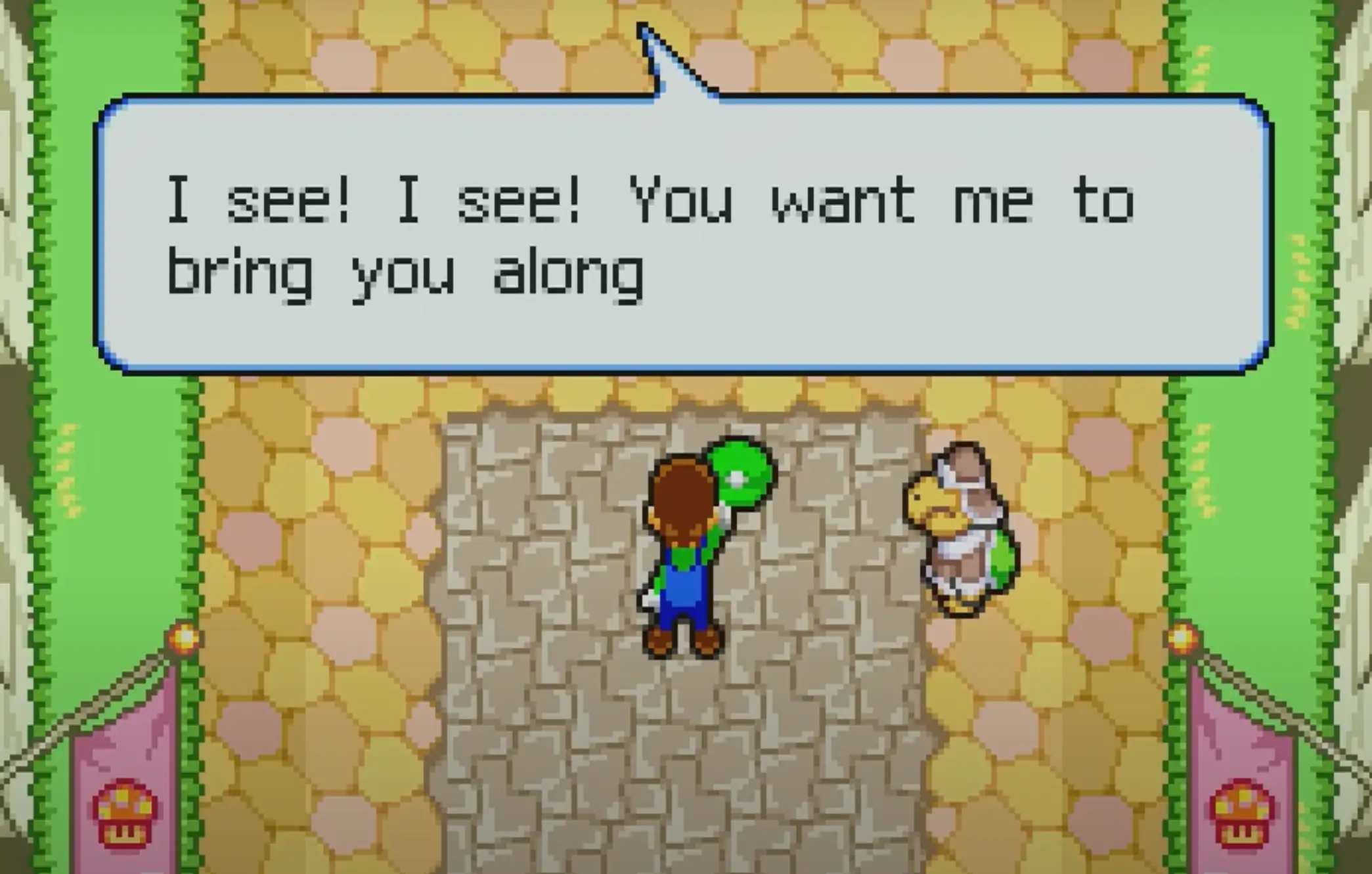 Interface of the GBA game: Mario & Luigi: Superstar Saga
