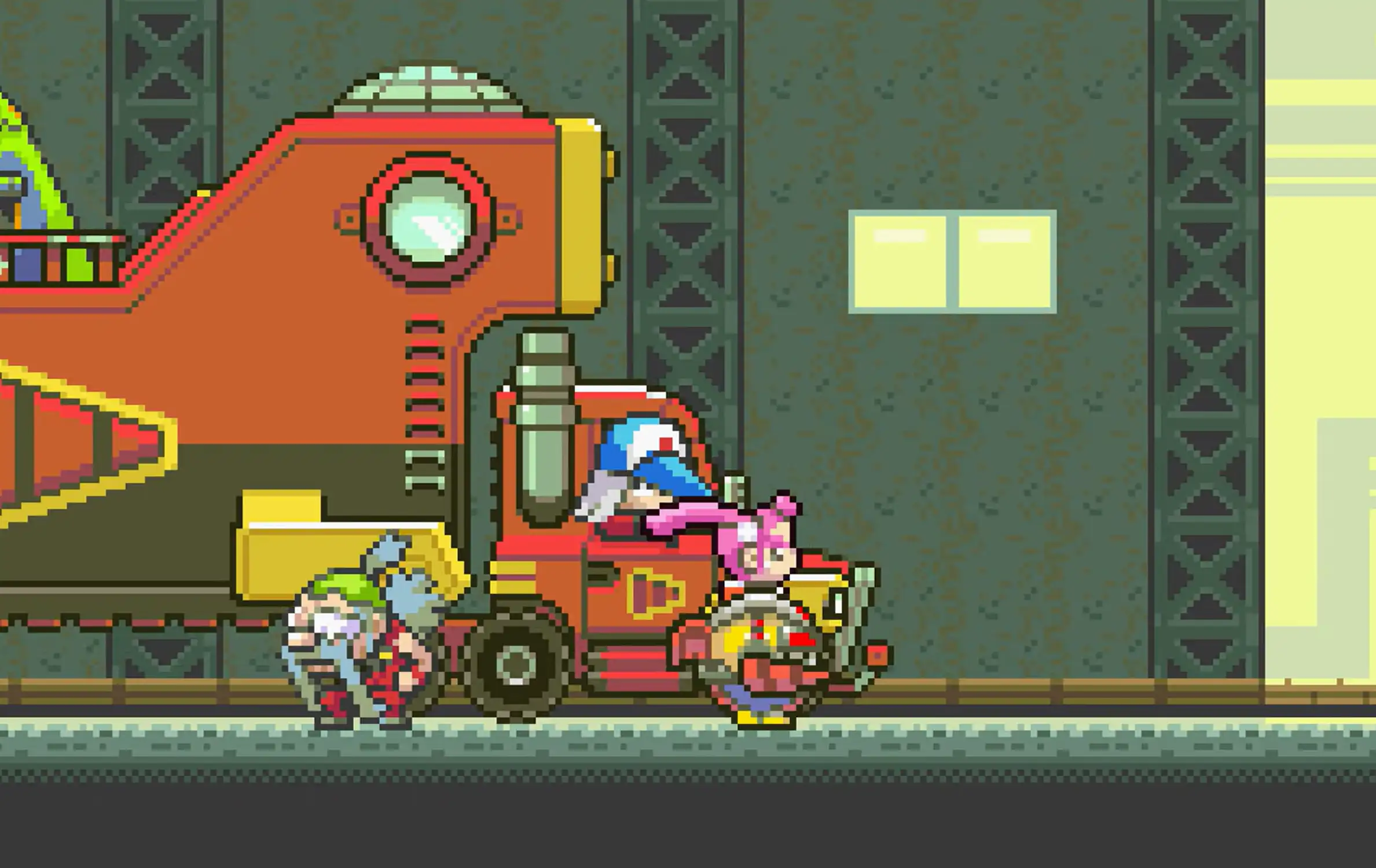 Interface of the GBA game: Drill Dozer