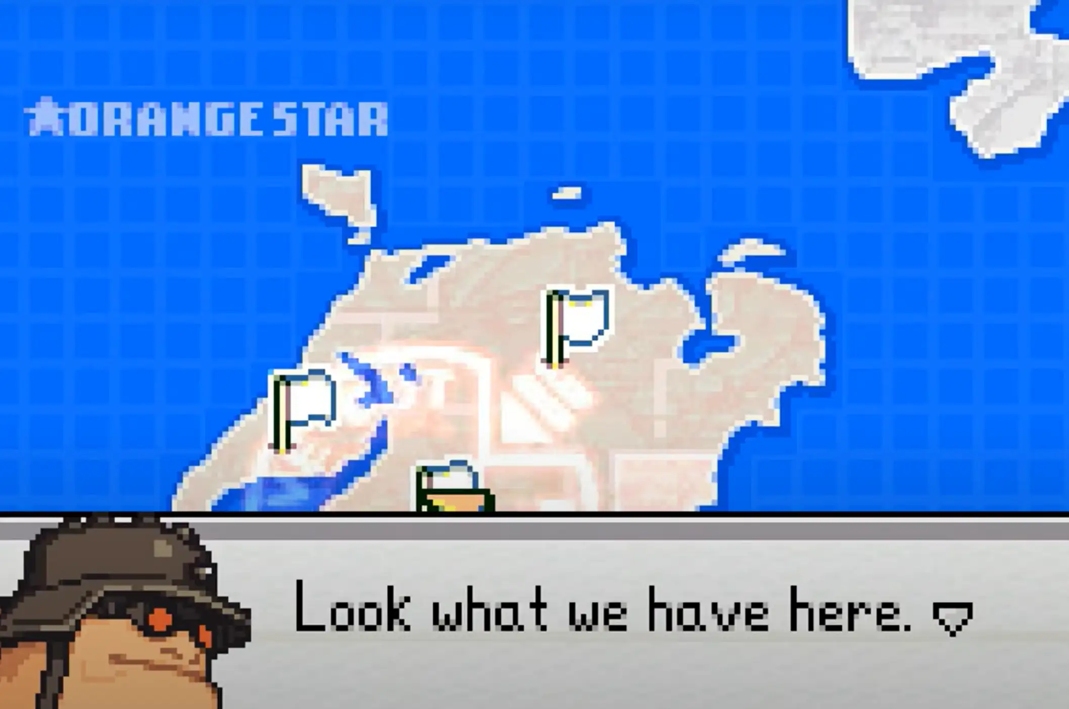 Interface of the GBA game: Advance Wars 2: Black Hole Rising