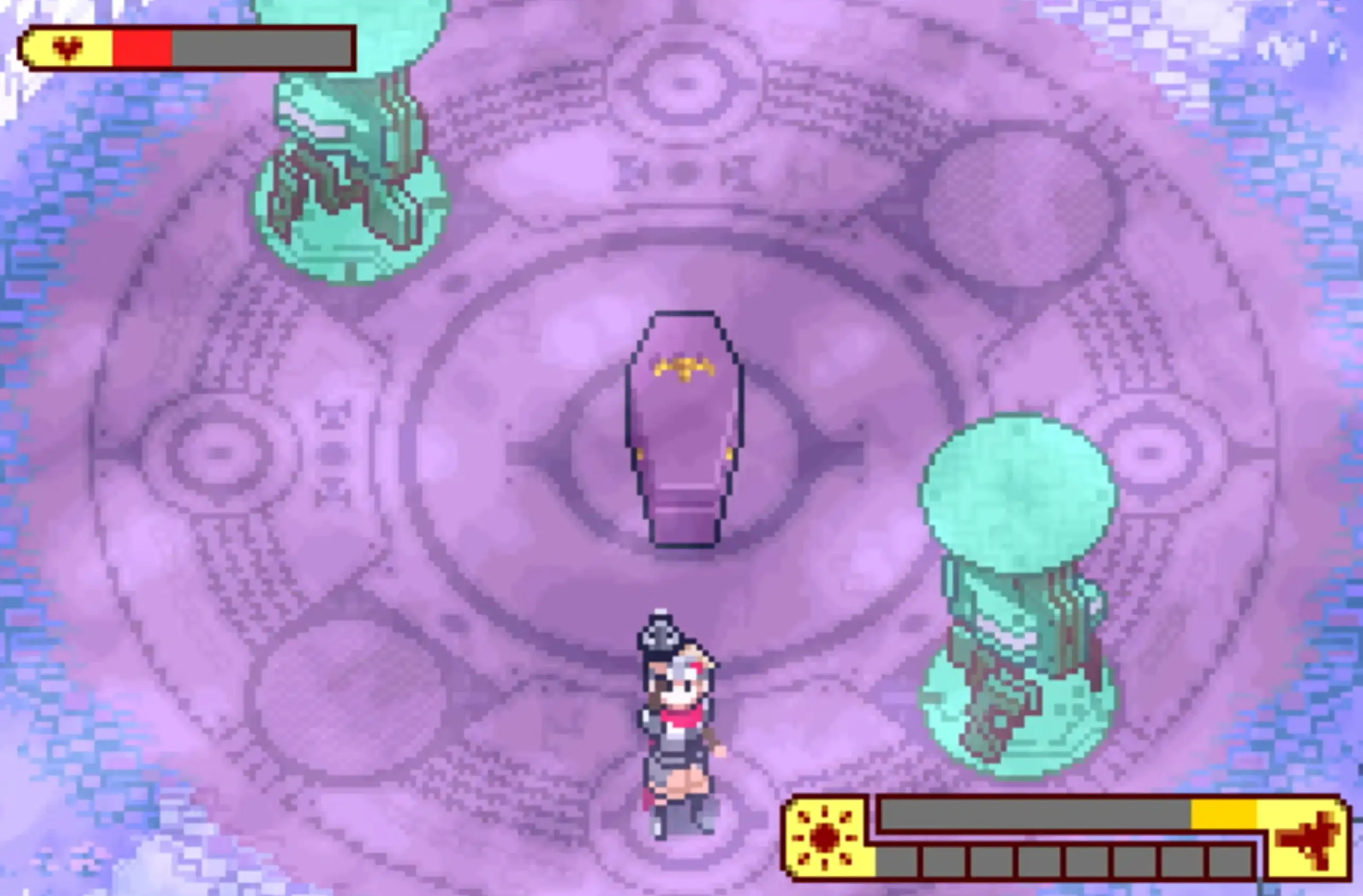 Interface of the GBA game: Boktai: The Sun is in Your Hand