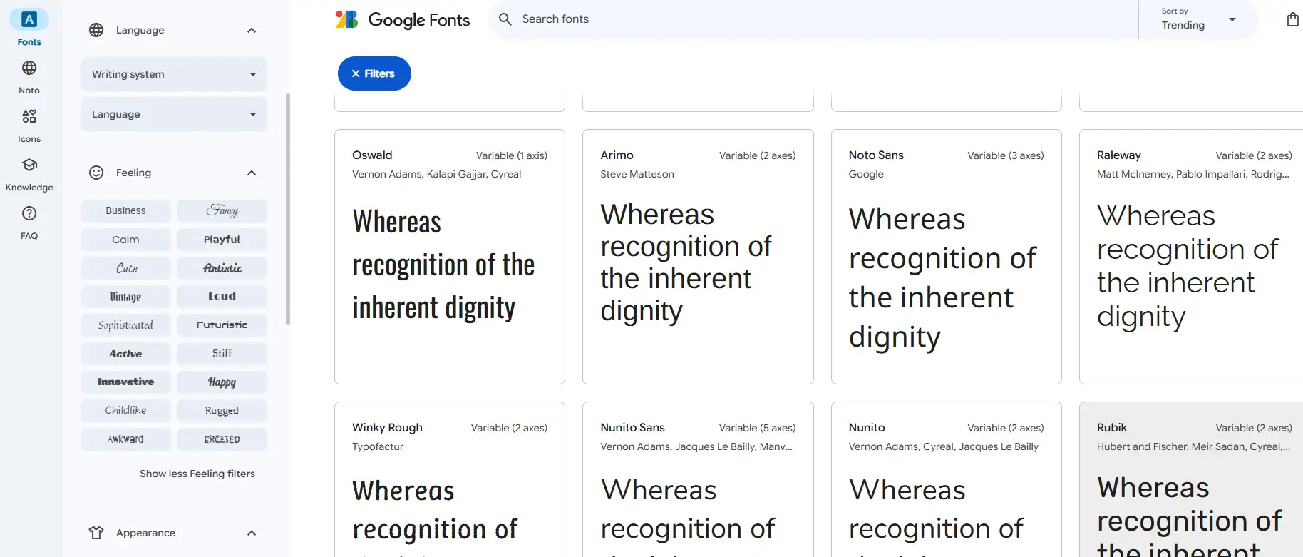 Google fonts Google fonts