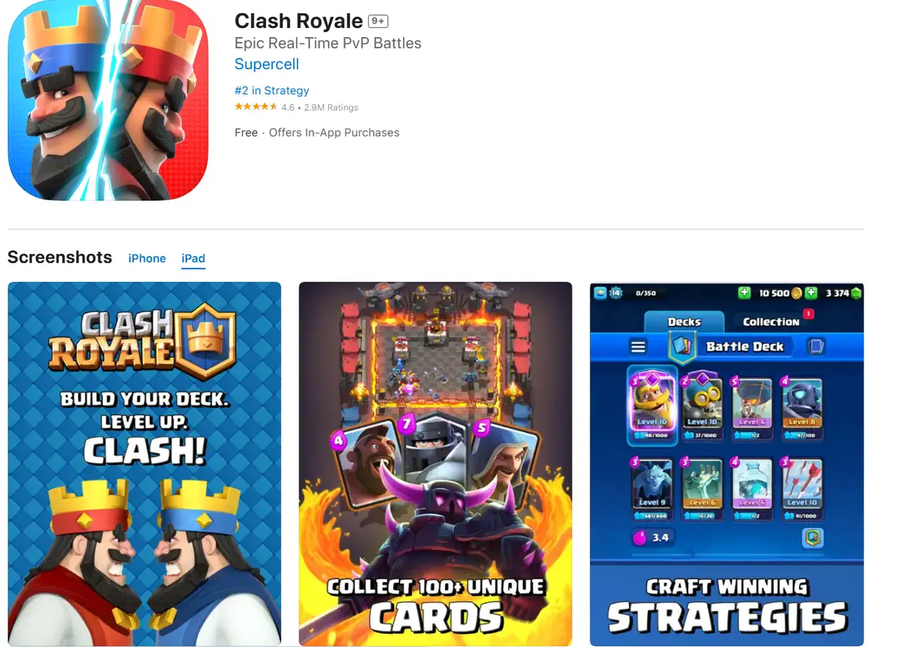 destroy the opponent's tower to win the battle. Competitive game
