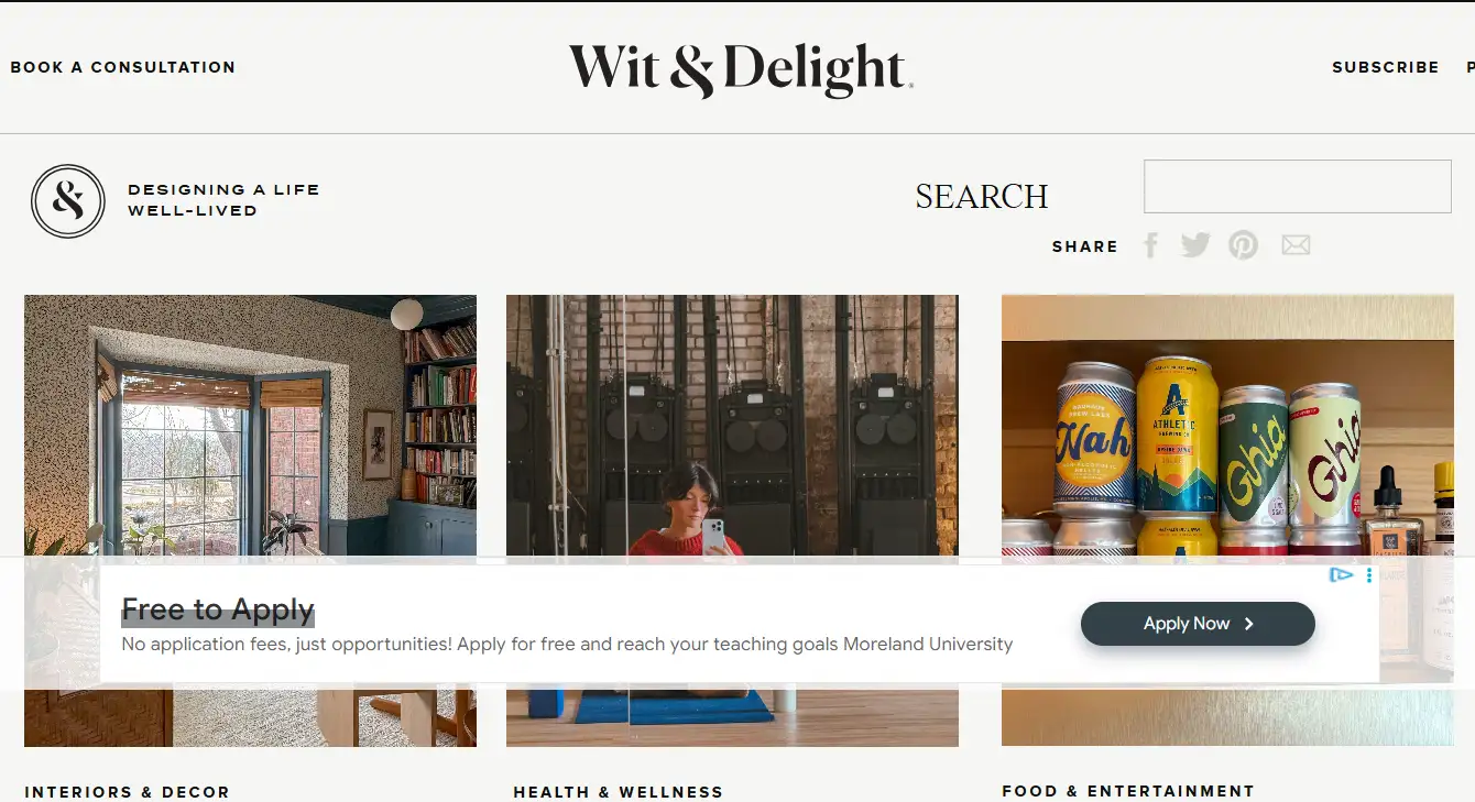Wit & Delight's homepage