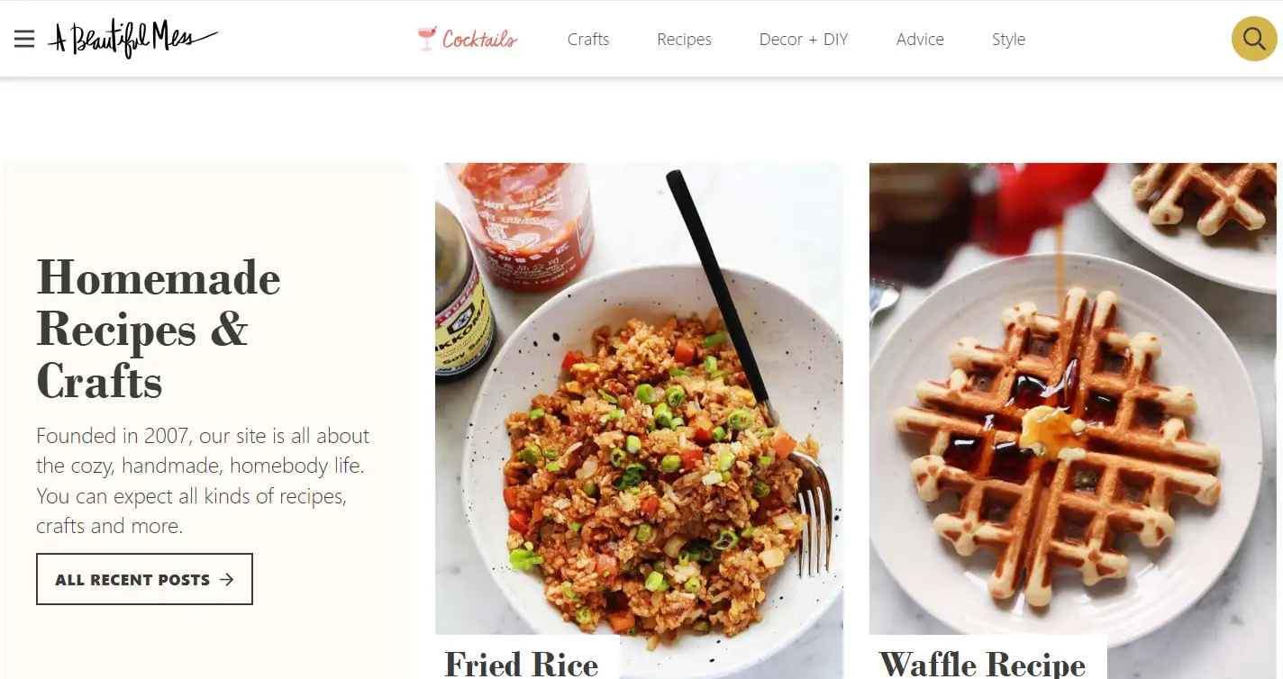 A Beautiful Mess's homepage