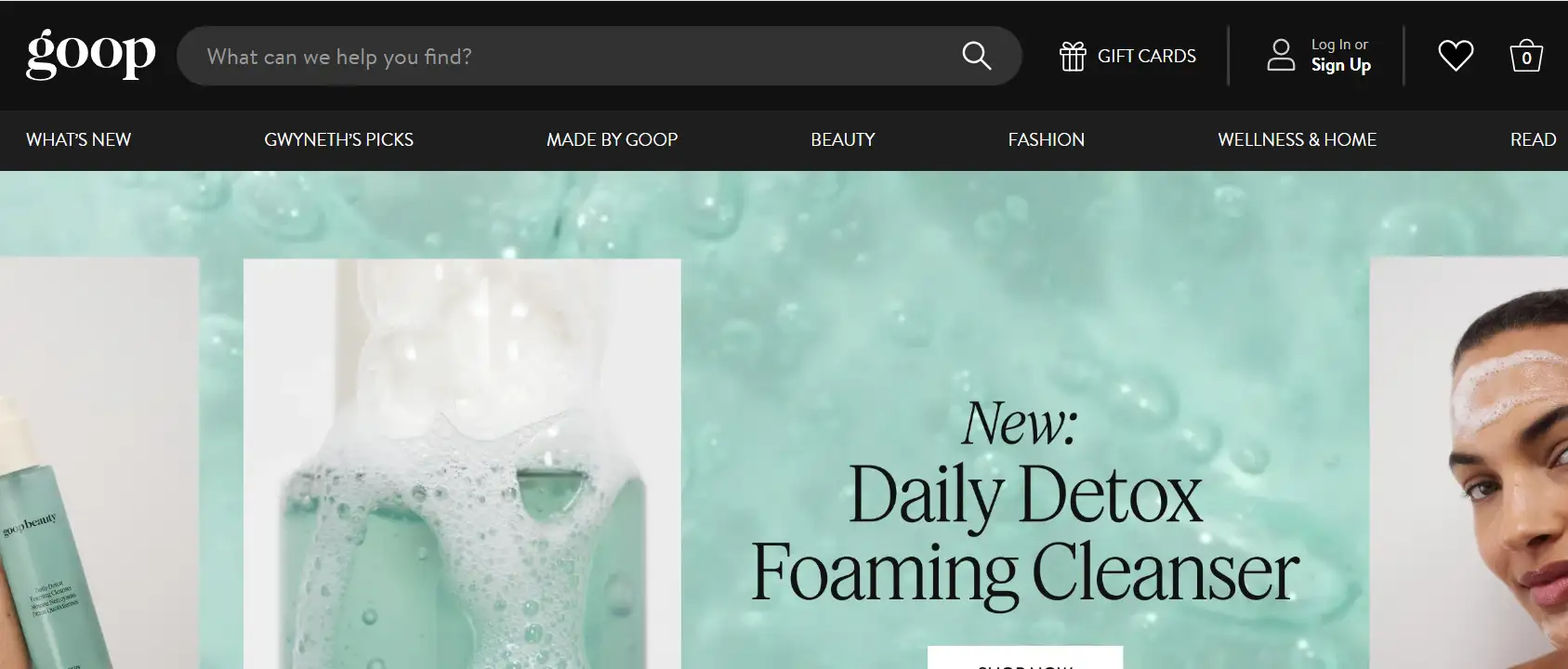 Goop's homepage