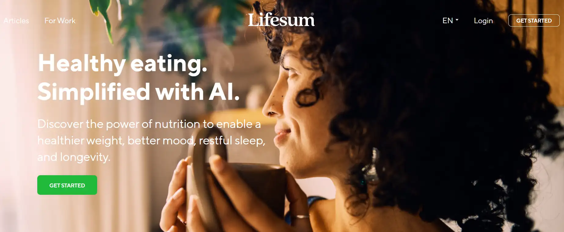 Lifesum's homepage
