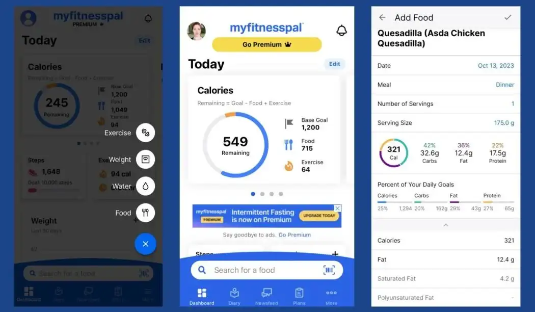 MyFitnessPal's homepage