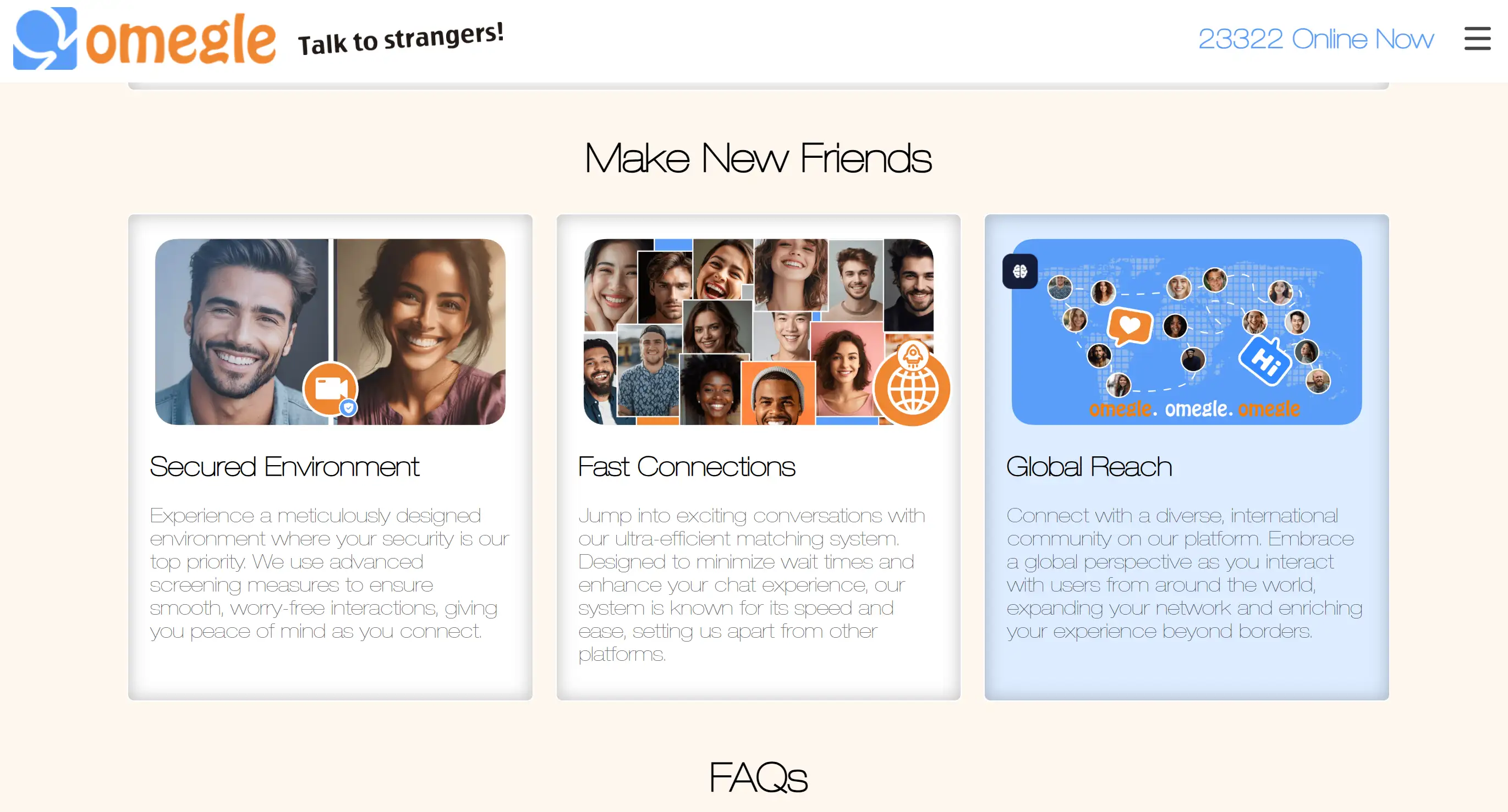 Make new friends on chat website Omegle Make new friends on chat website Omegle