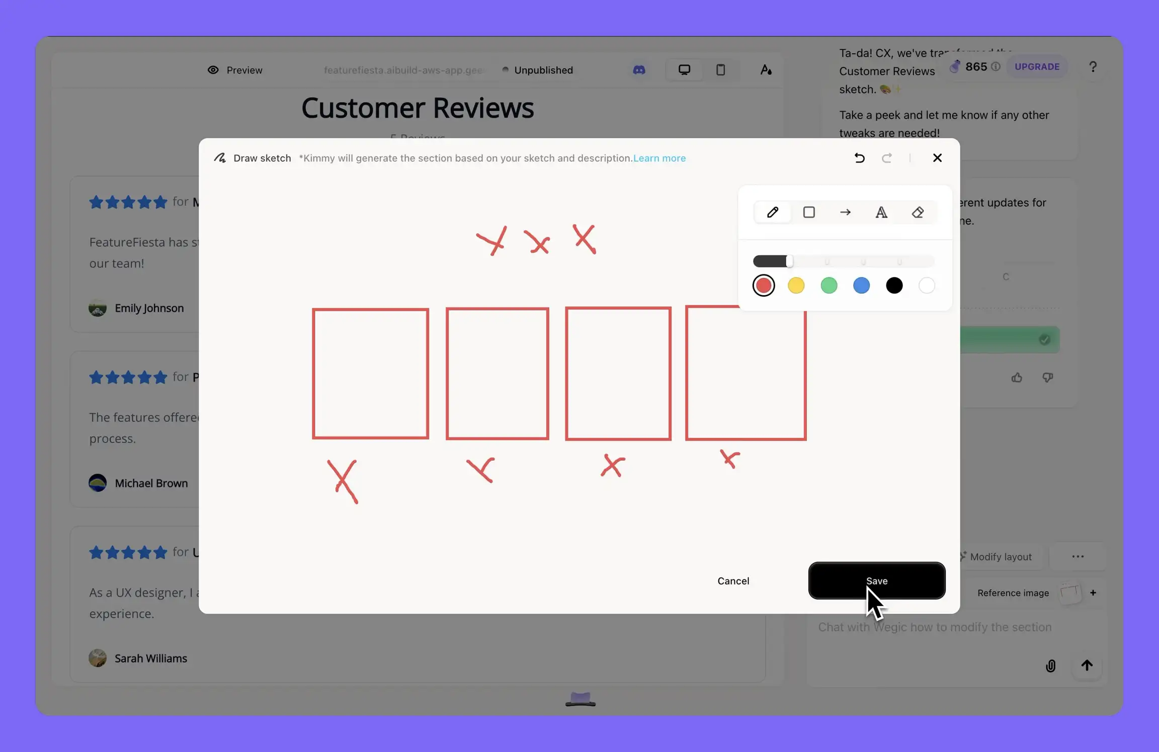 wegic circle and draw feature