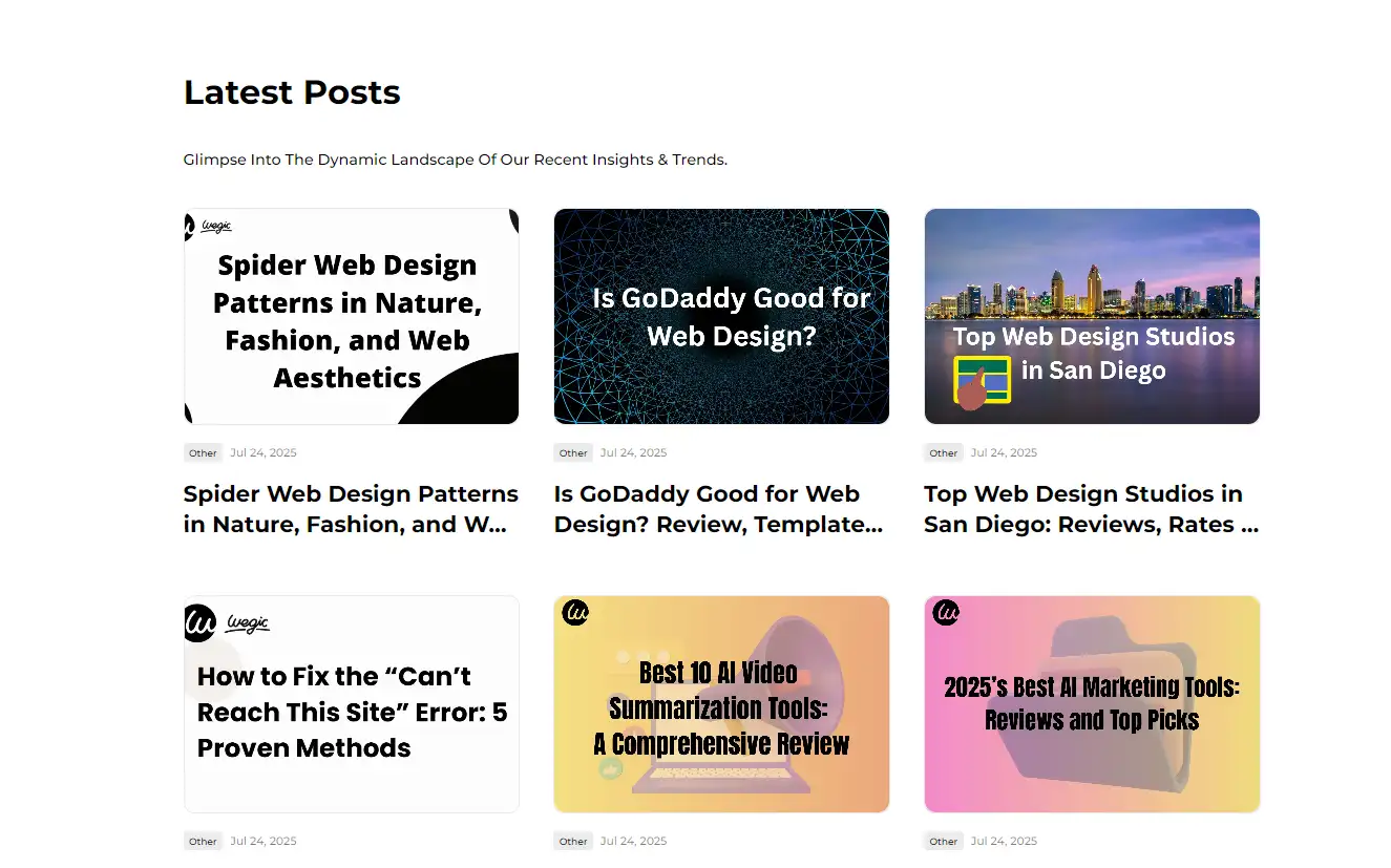 Blog/Content Page of Wegic