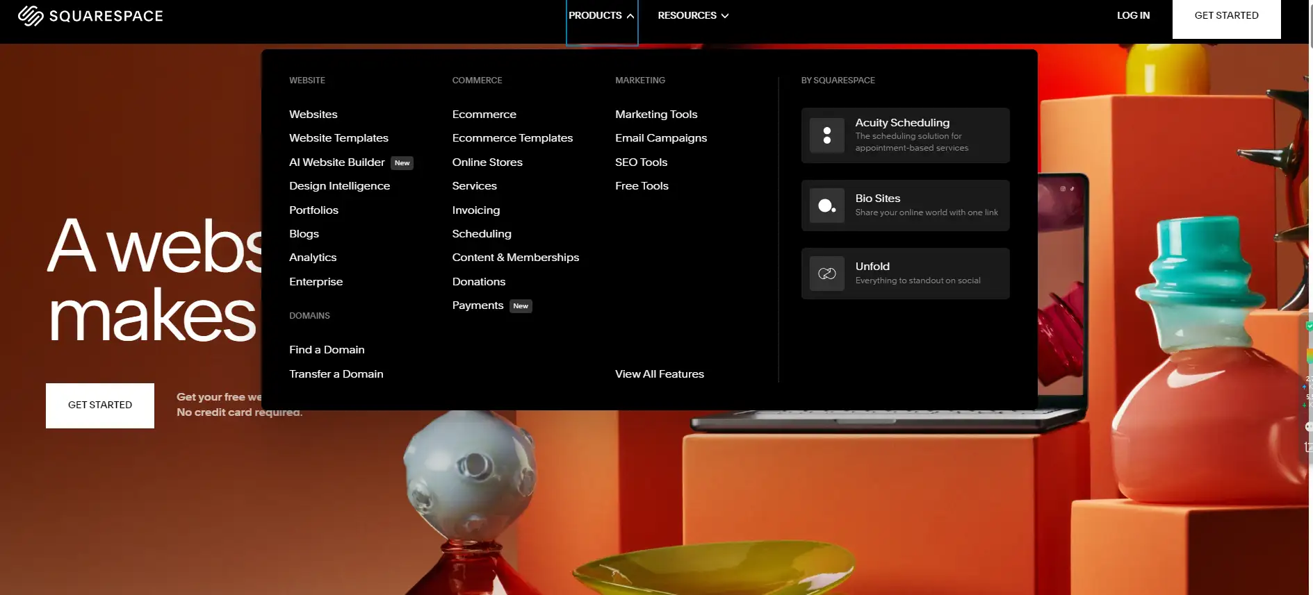 Squarespace homepage