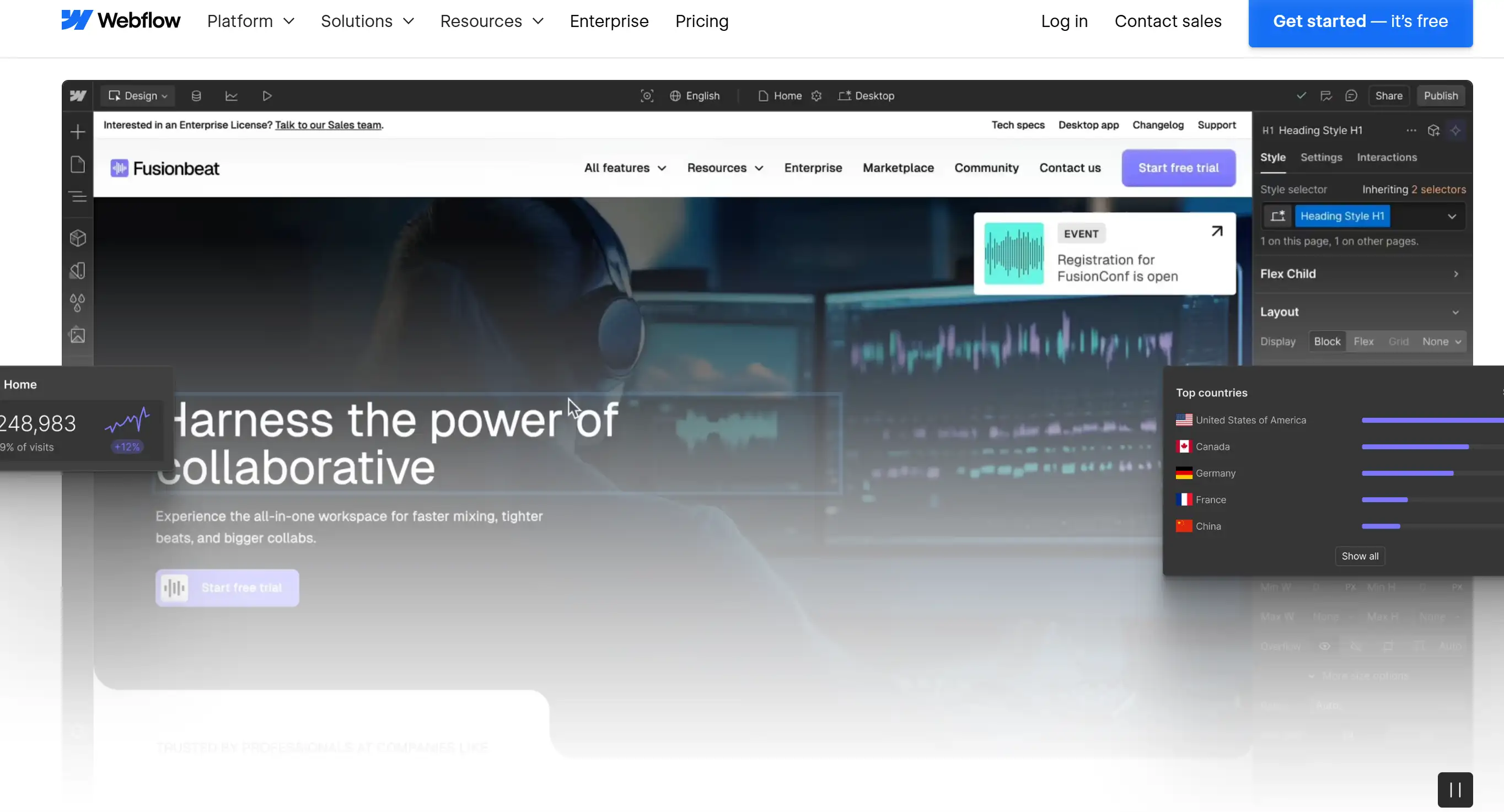 Homepage of Webflow Homepage of Webflow