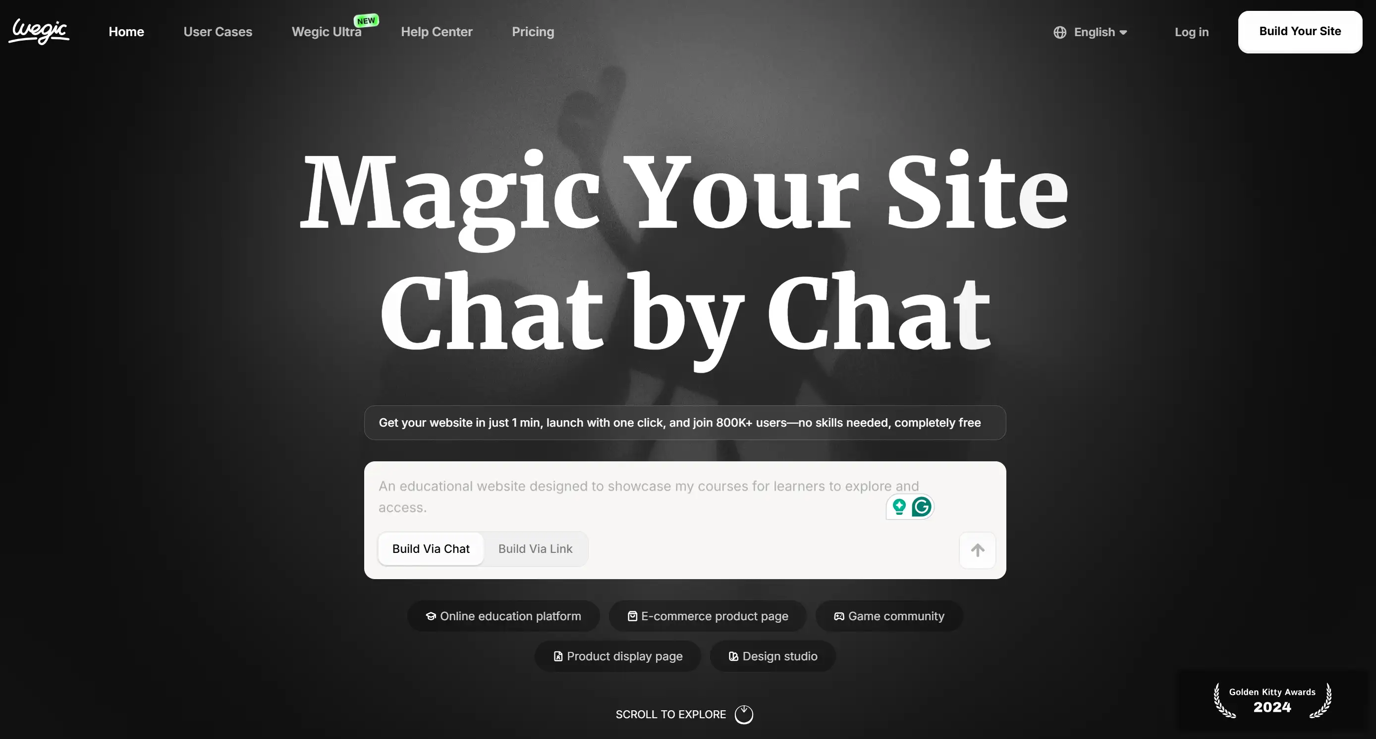 Homepage of Wegic - AI website builder Homepage of Wegic - AI website builder