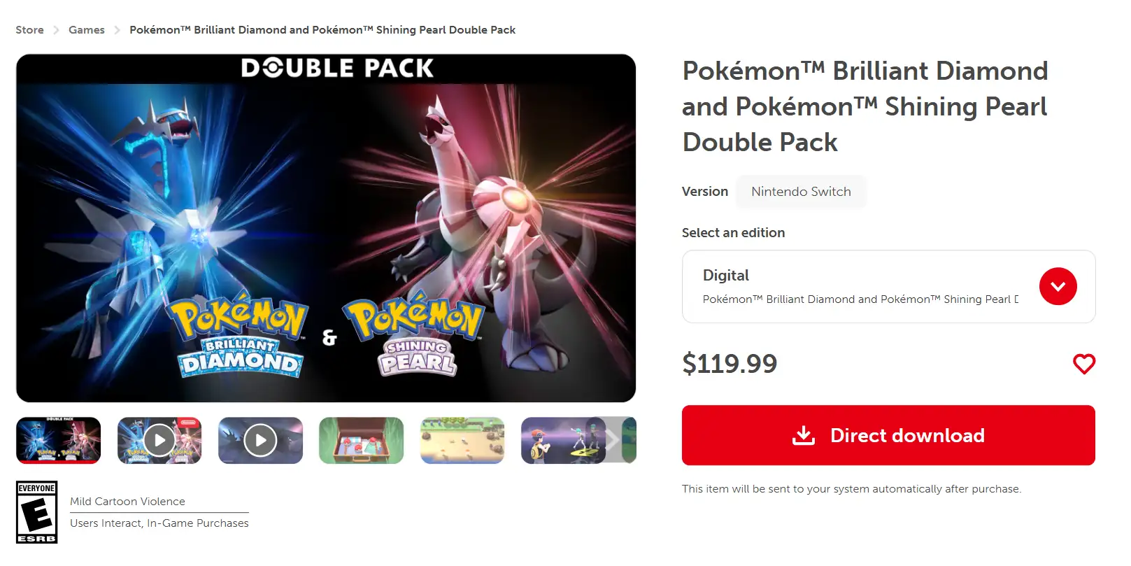 the poster and price of Pokémon Brilliant Diamond and Pokémon Shining Pearl Double Pack