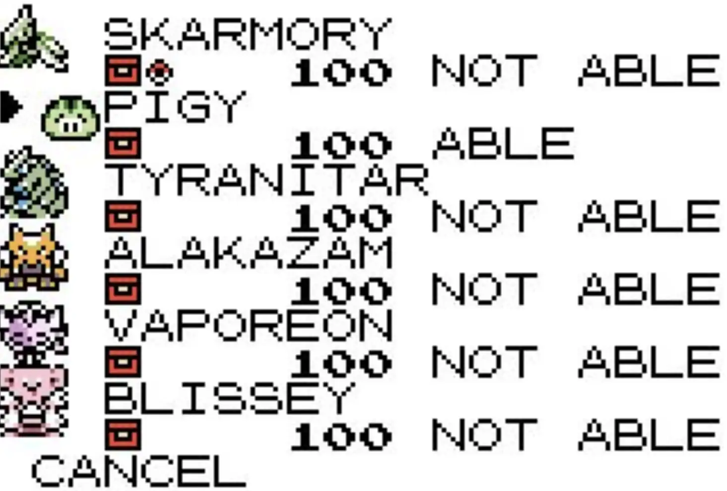 Screenshoot of Pokémon Crystal Clear