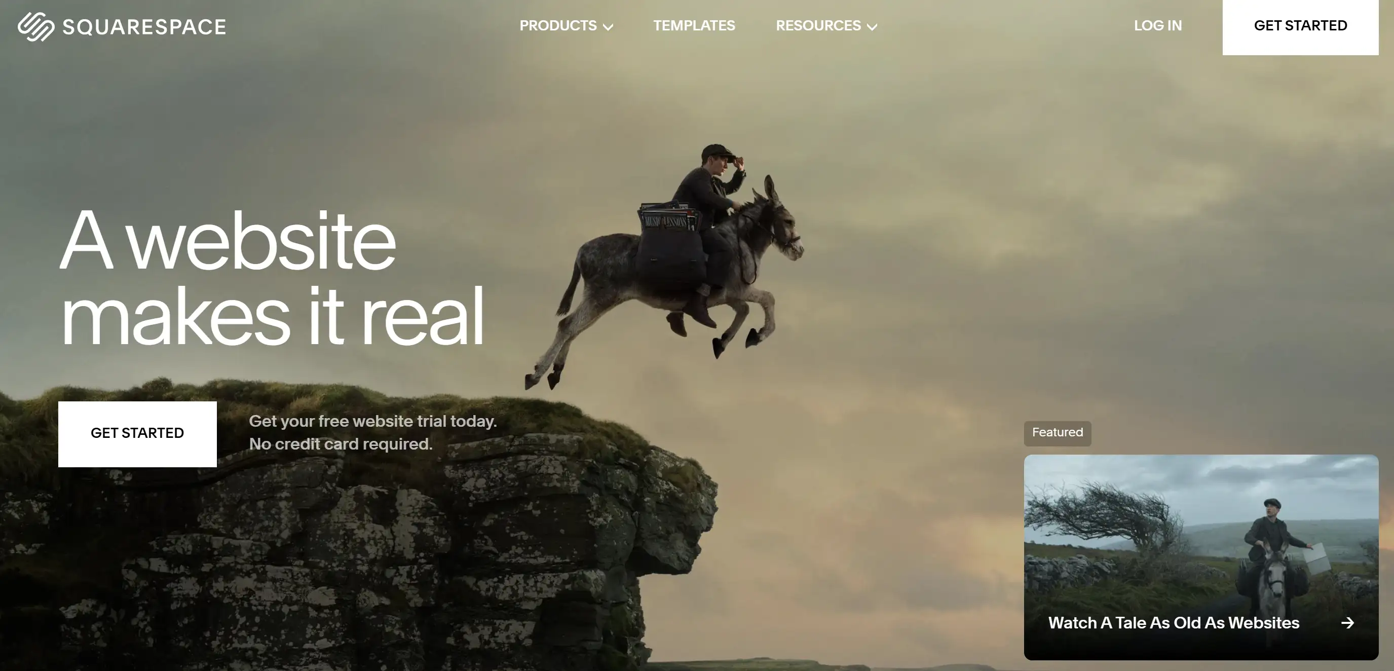 Squarespace's homepage