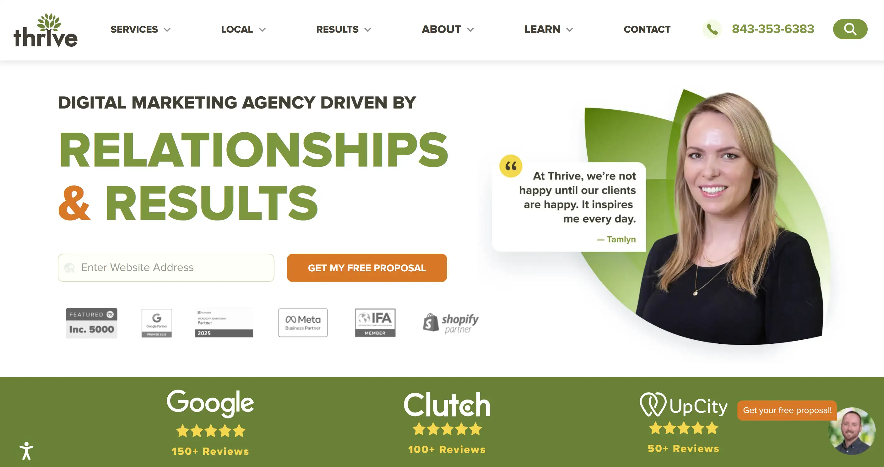 Homepage of Thrive Internet Marketing Agency Homepage of Thrive Internet Marketing Agency