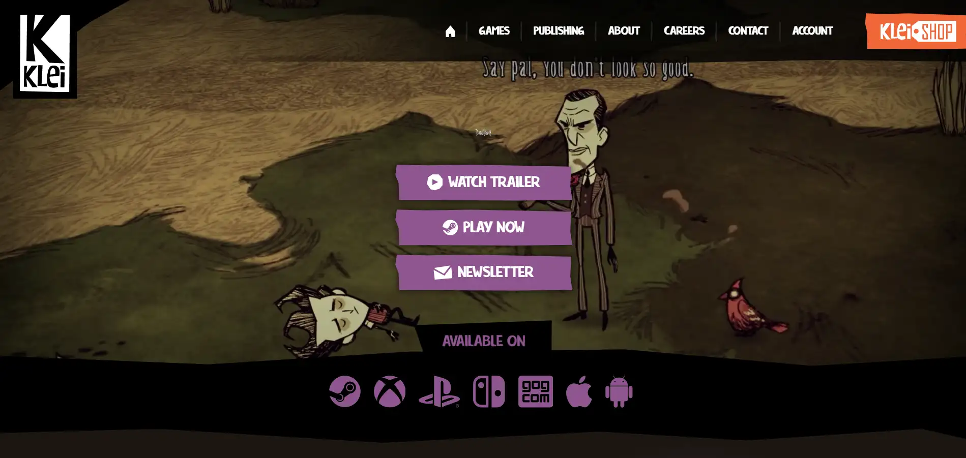 Website of Don't Starve Website of Don't Starve