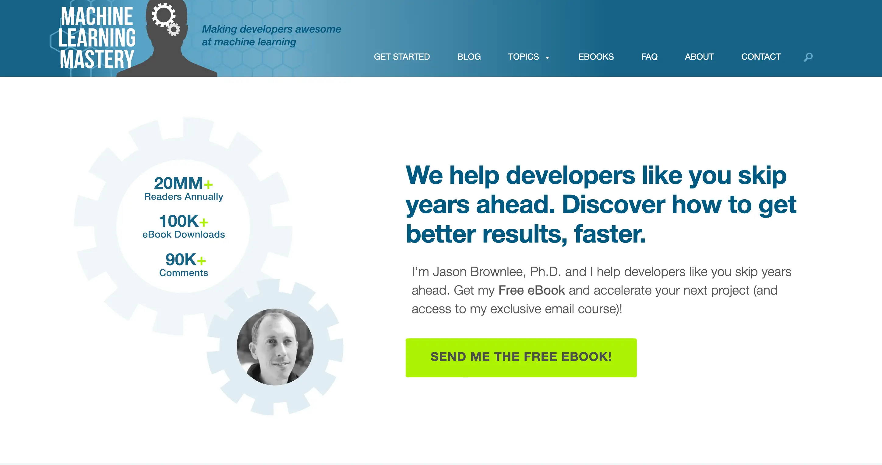 machine learning mastery homepage