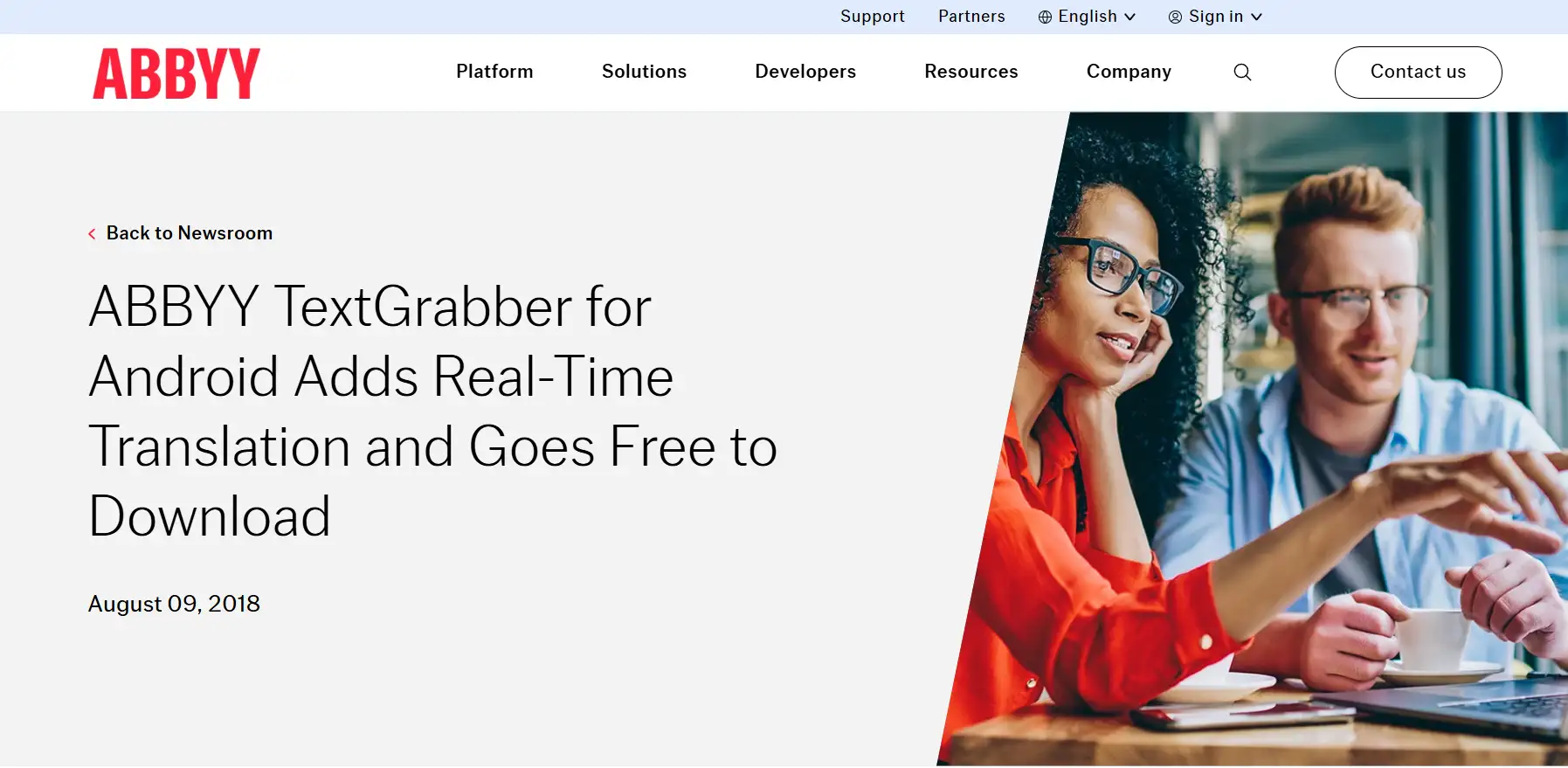 ABBYY TextGrabber's homepage