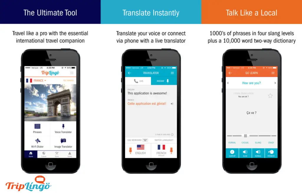 TripLingo's homepage