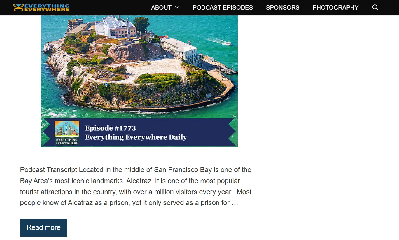 The blog page and podcast transcript of Everything Everywhere
