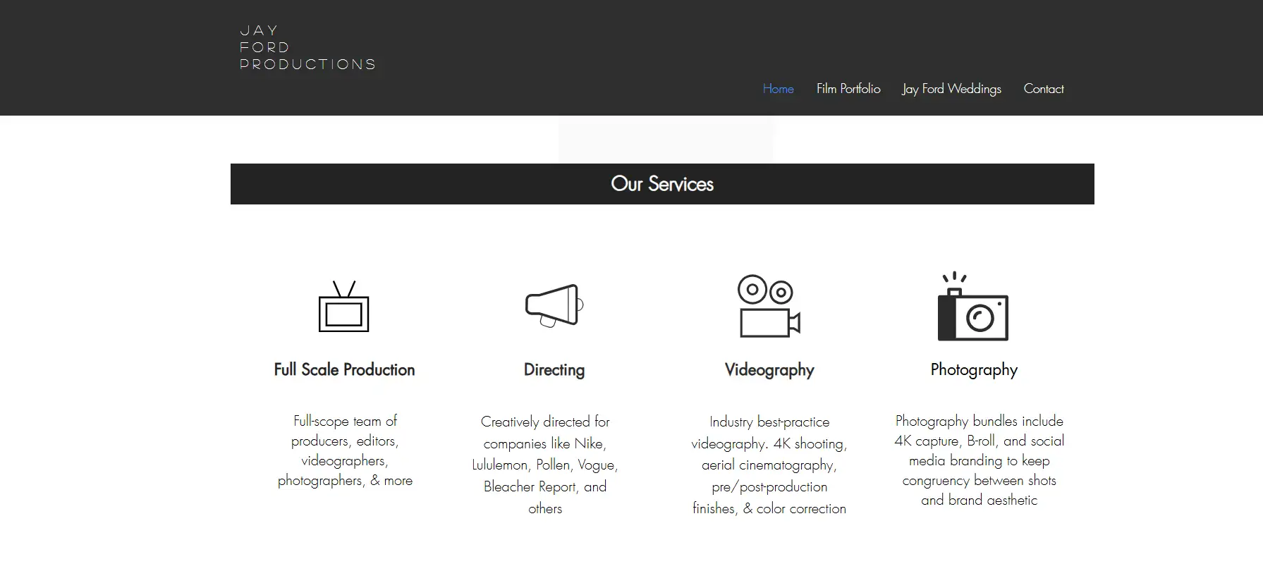 the page has a largely black and white design the page has a largely black and white design