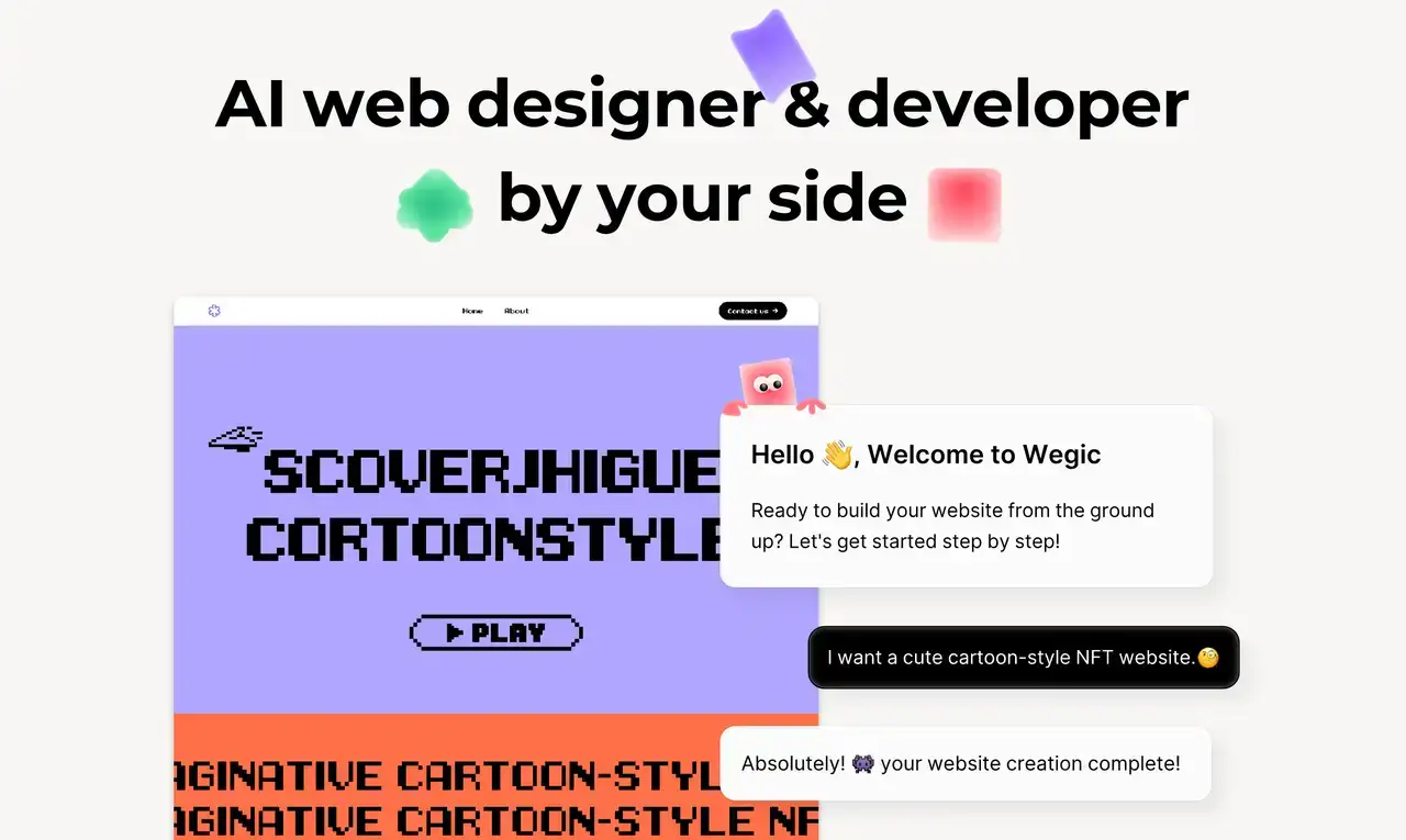 wegic serves as a website builder and designer