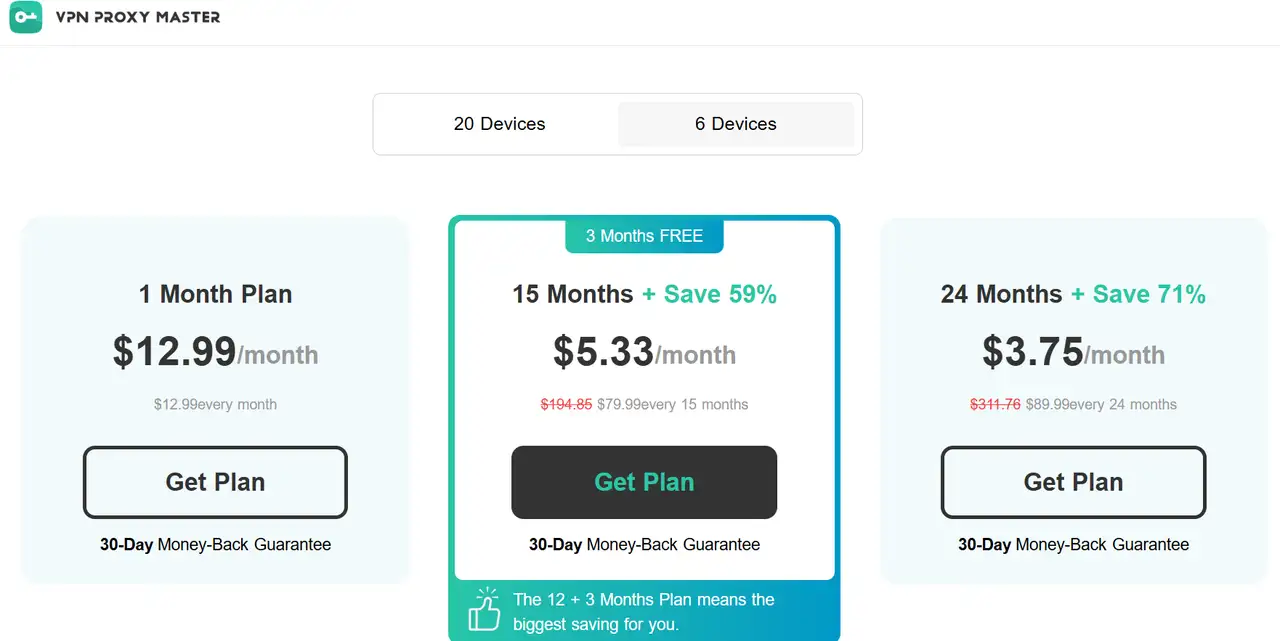 vpn proxy master cost plan