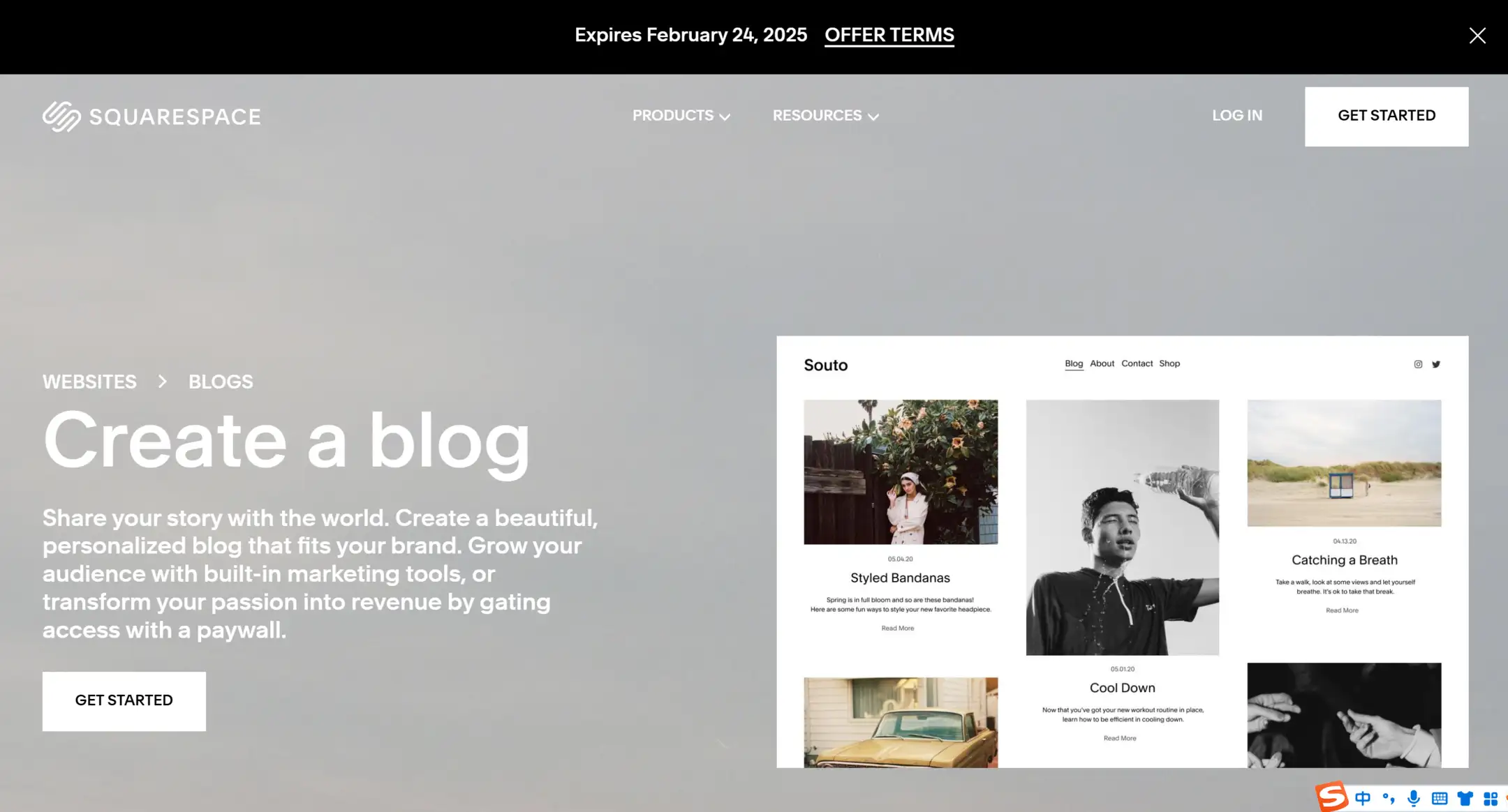 squarespace interface