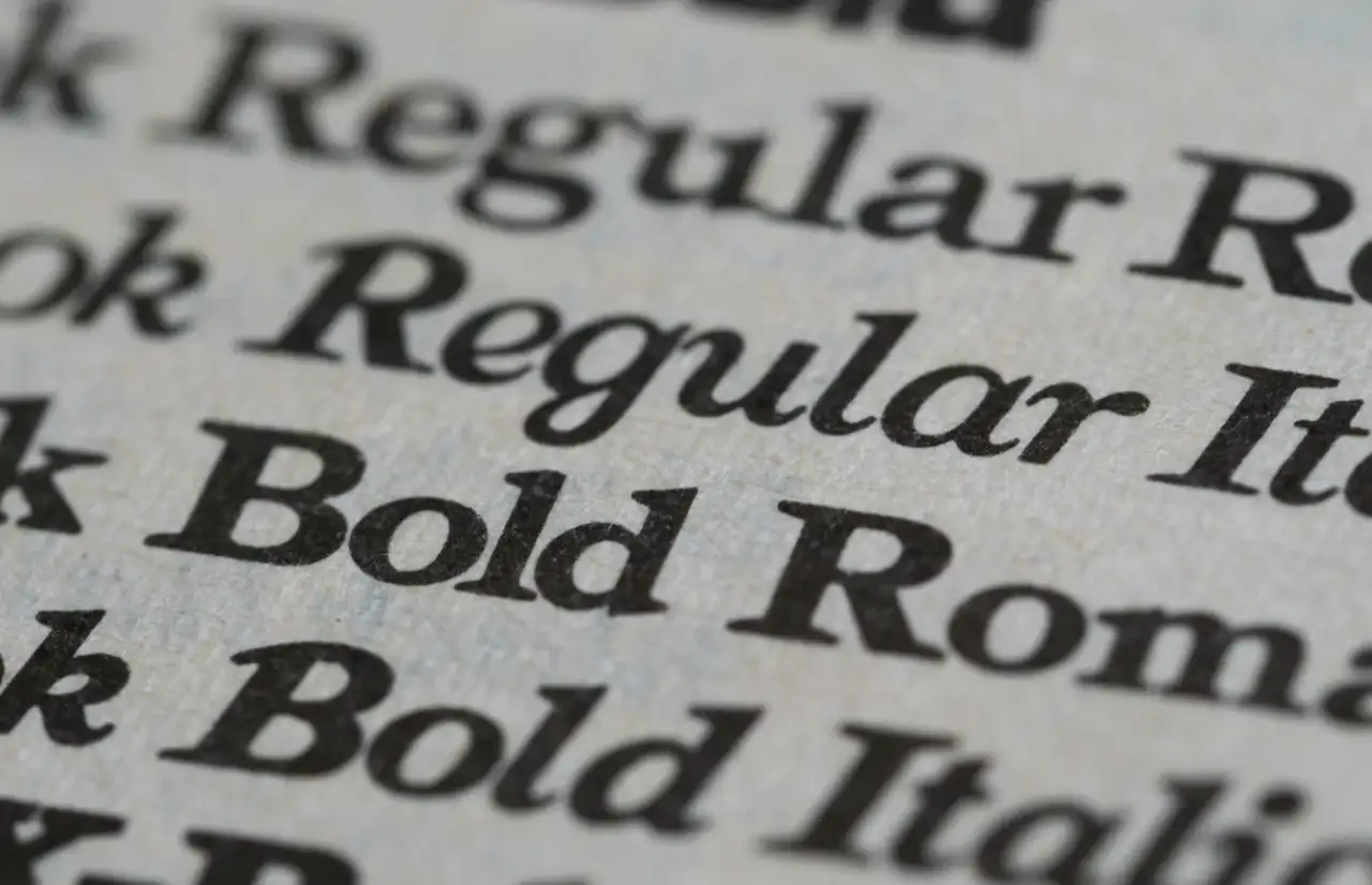 font showing on the paper