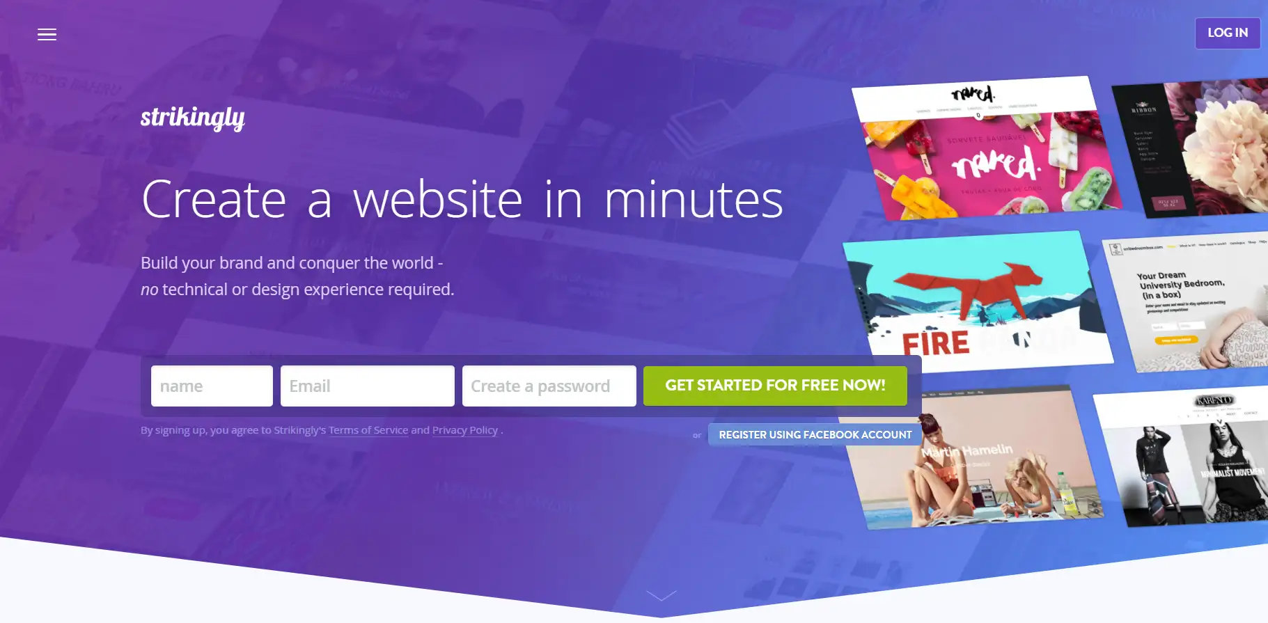 the platform for one-page website building