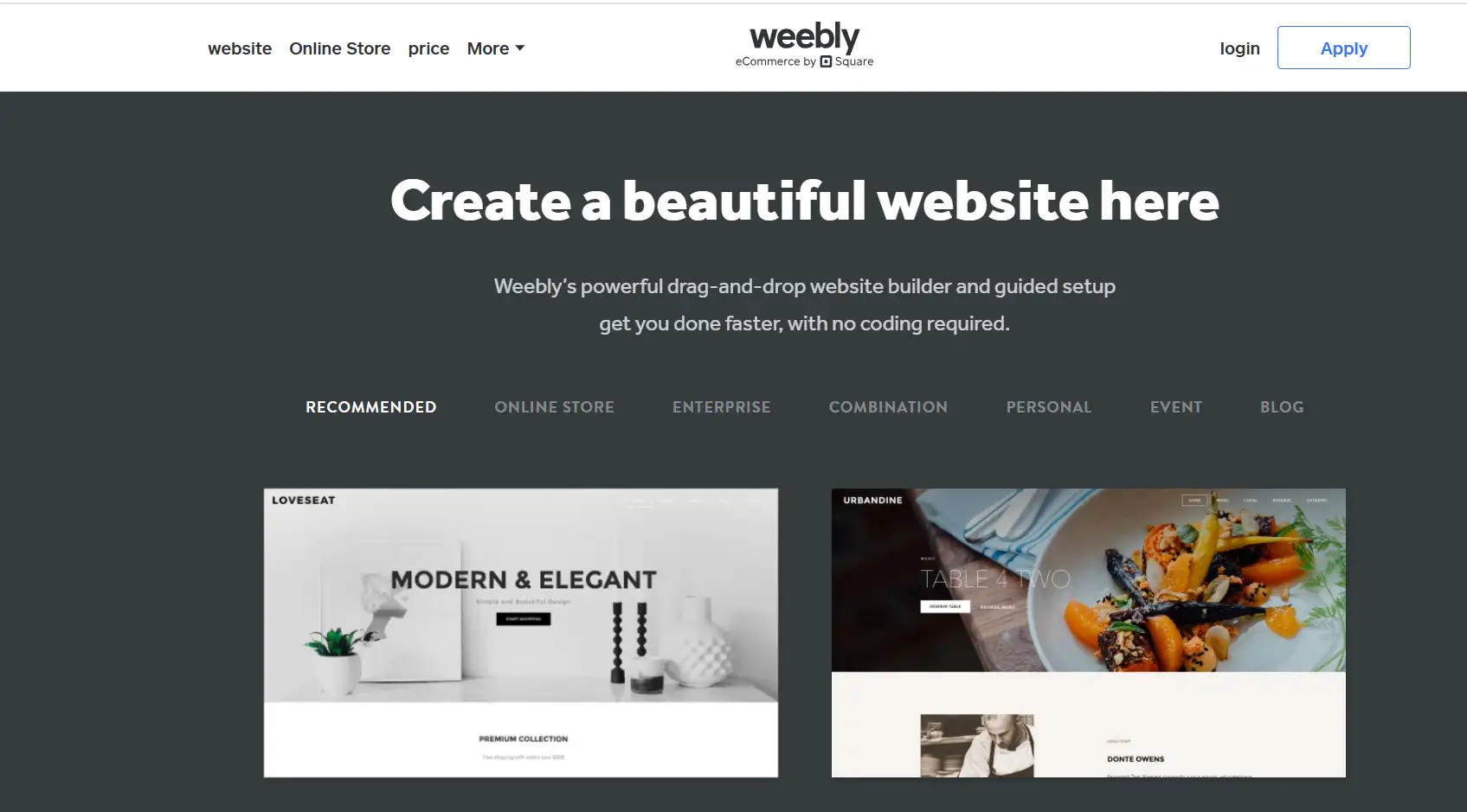 a website bulder for startups and small businesses