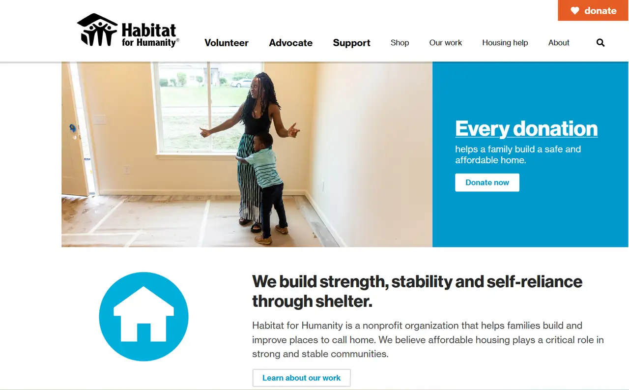 a nonprofit site combining emotion with usefulness