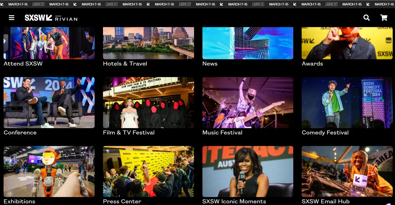 sxsw homepage