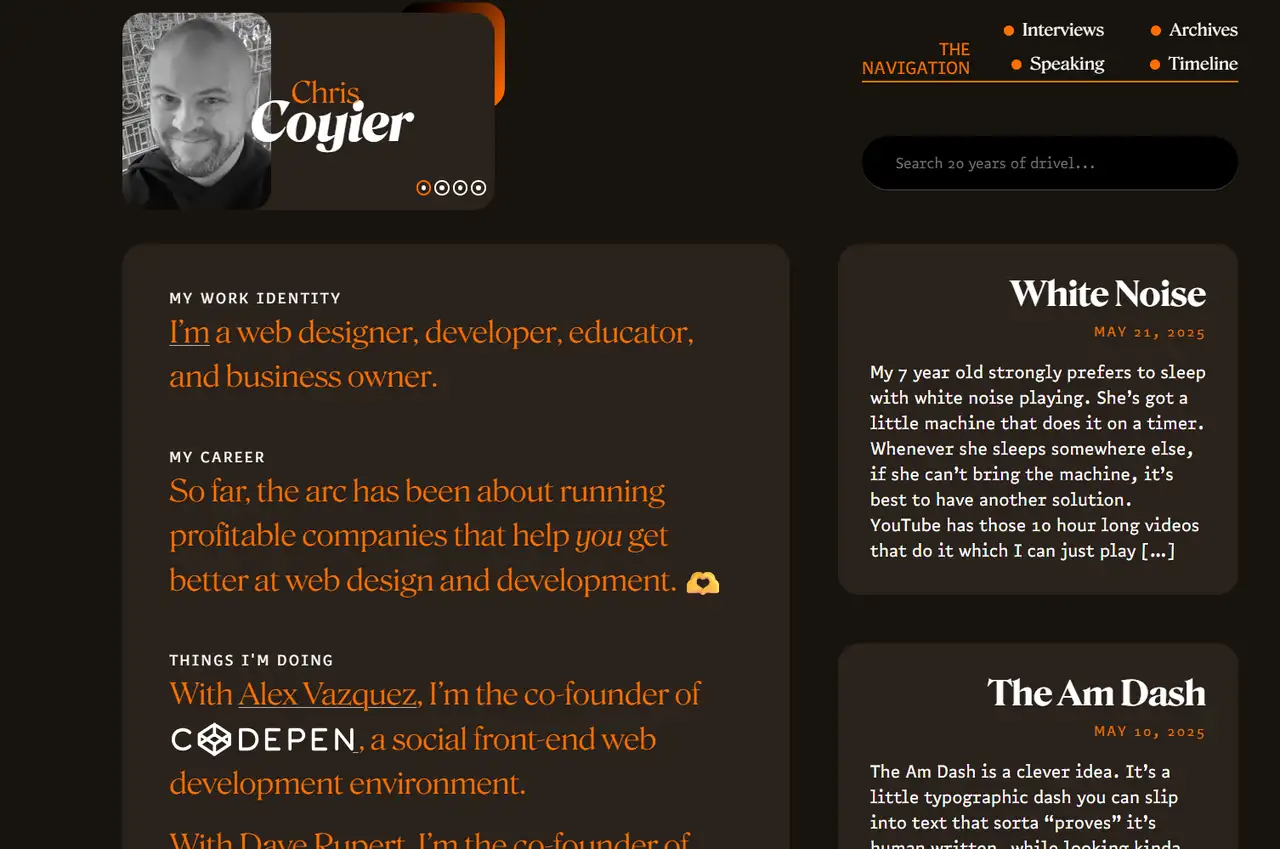 website features lots of technical posts