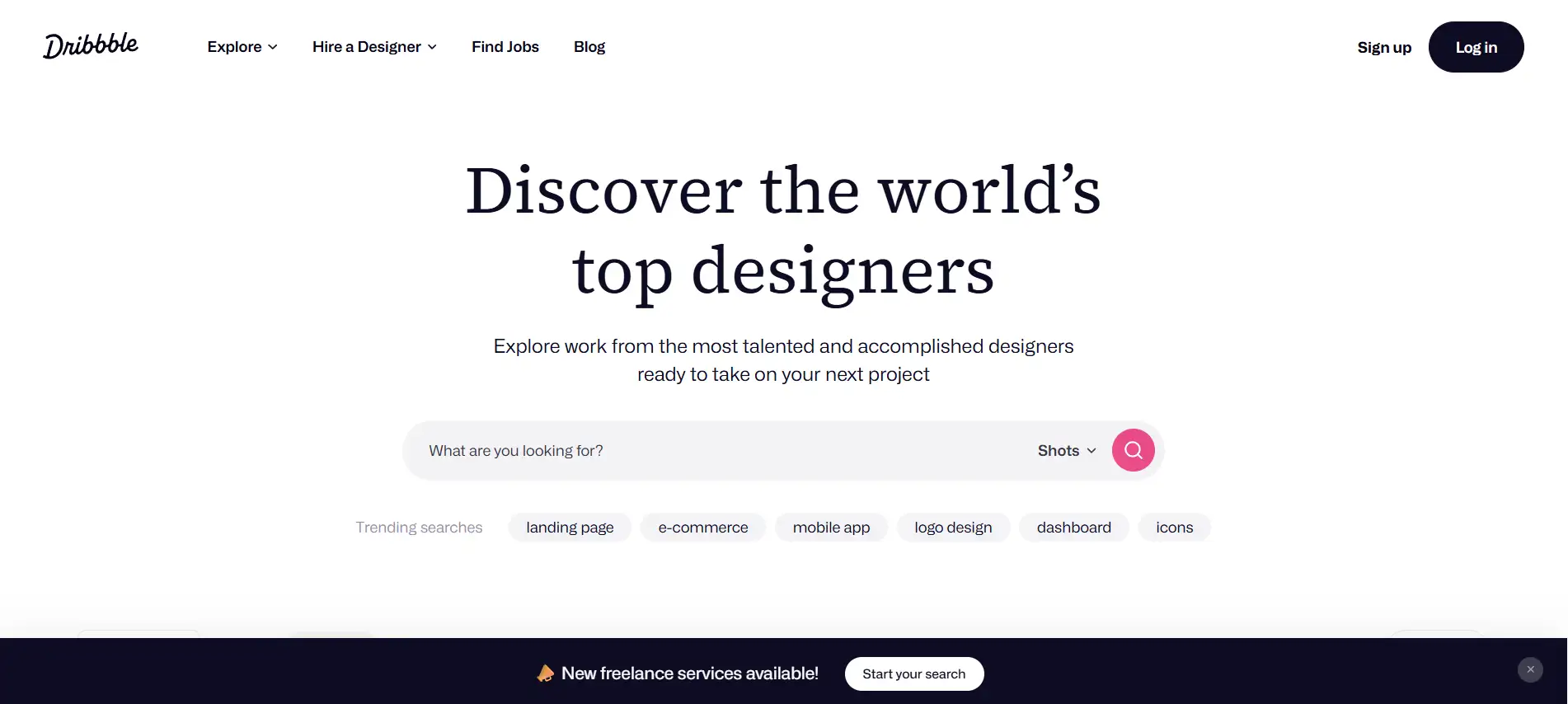Dribble's homepage