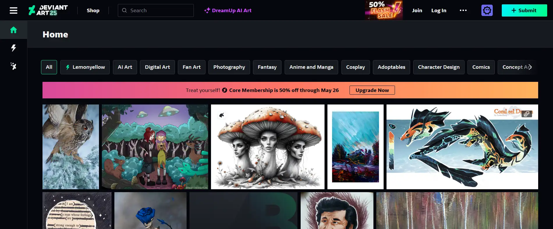 Homepage of DevianArt