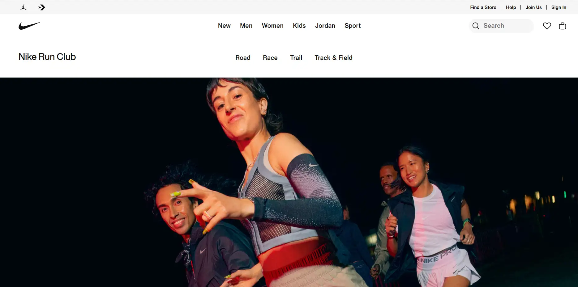 Nike Run Club homepage